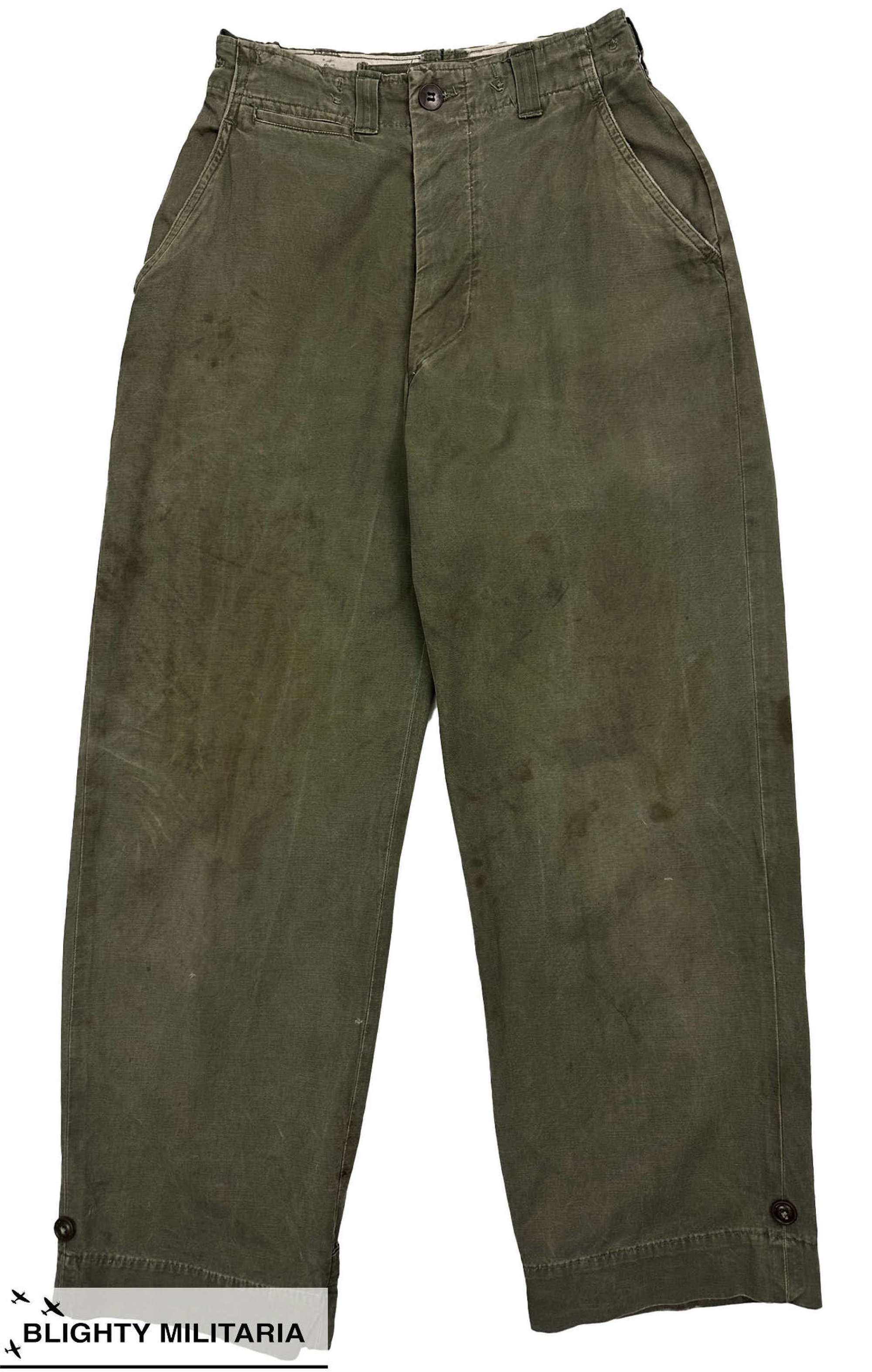 Original 1950 Dated US Army M1943 Pattern Trousers - Size 28x29