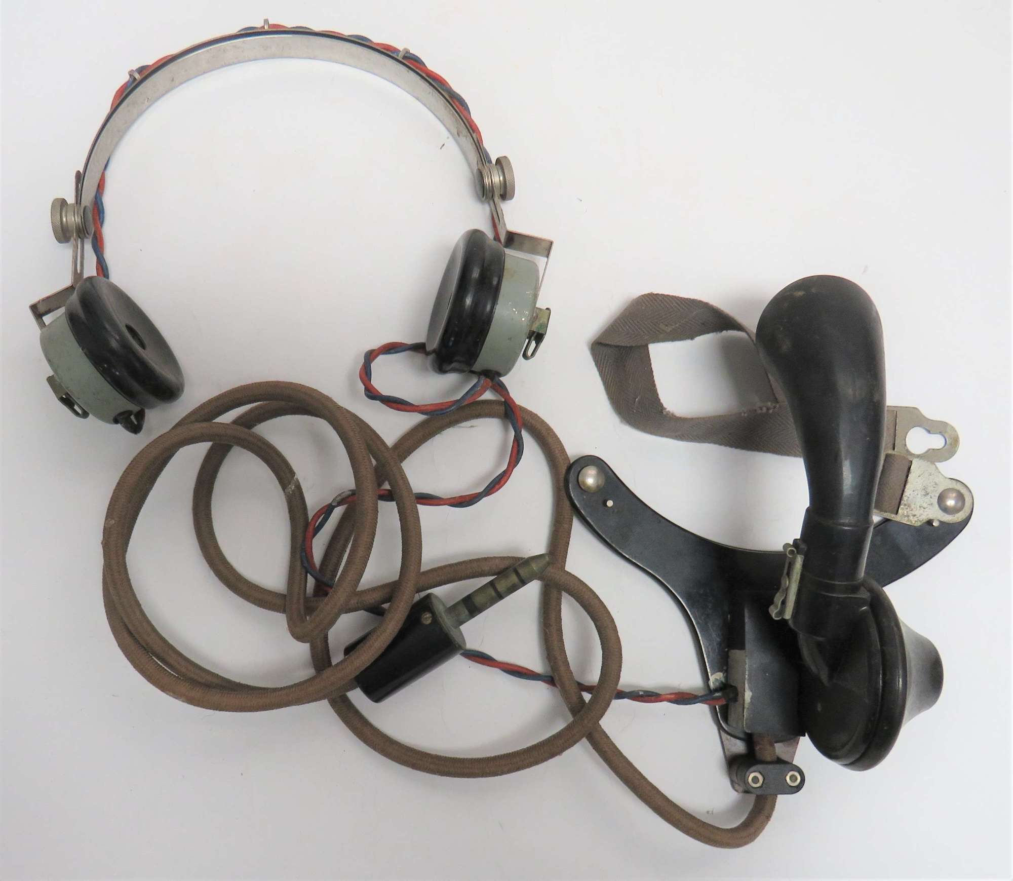 Radio Operators Headphone and Chest Microphone Set as used by SOE