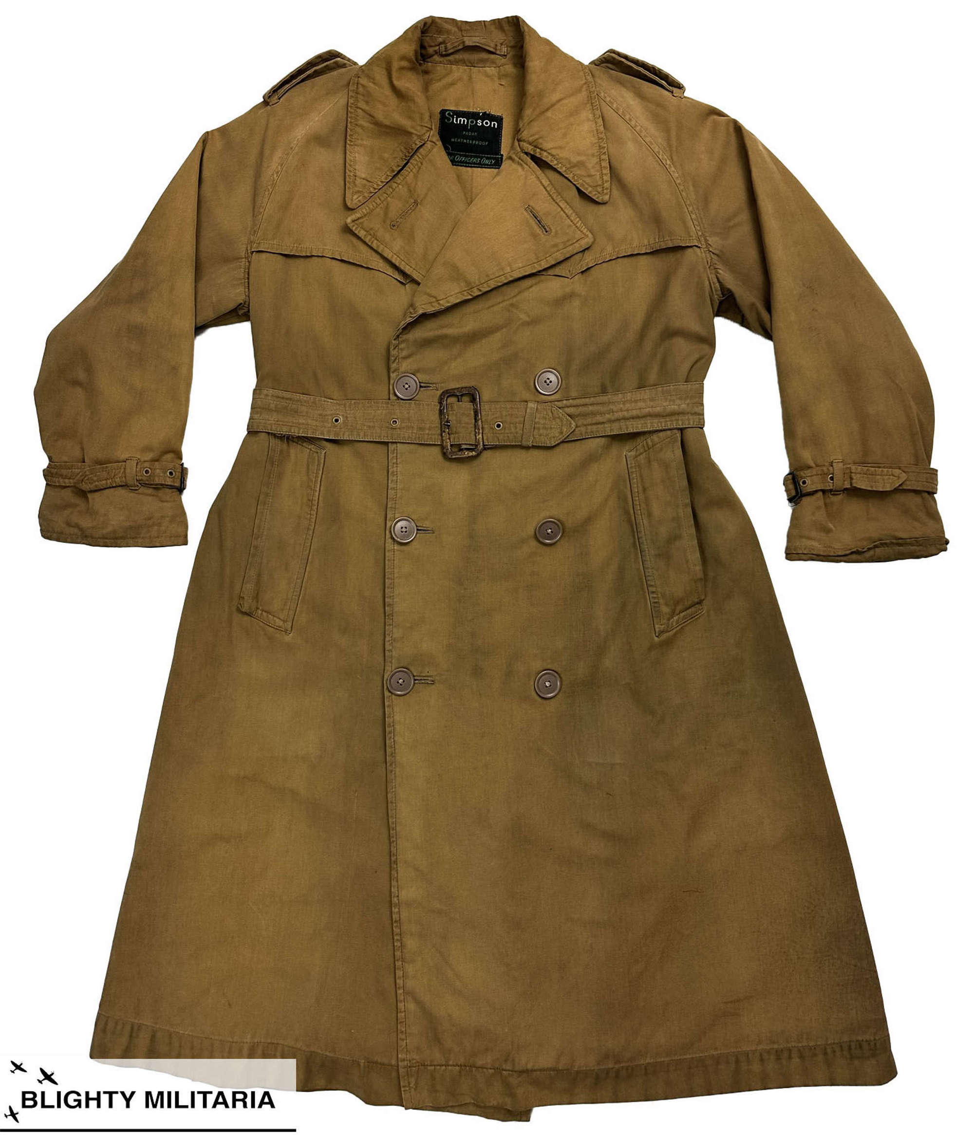 Scarce Original WW2 British Army Officer's Raincoat by 'Simpson'