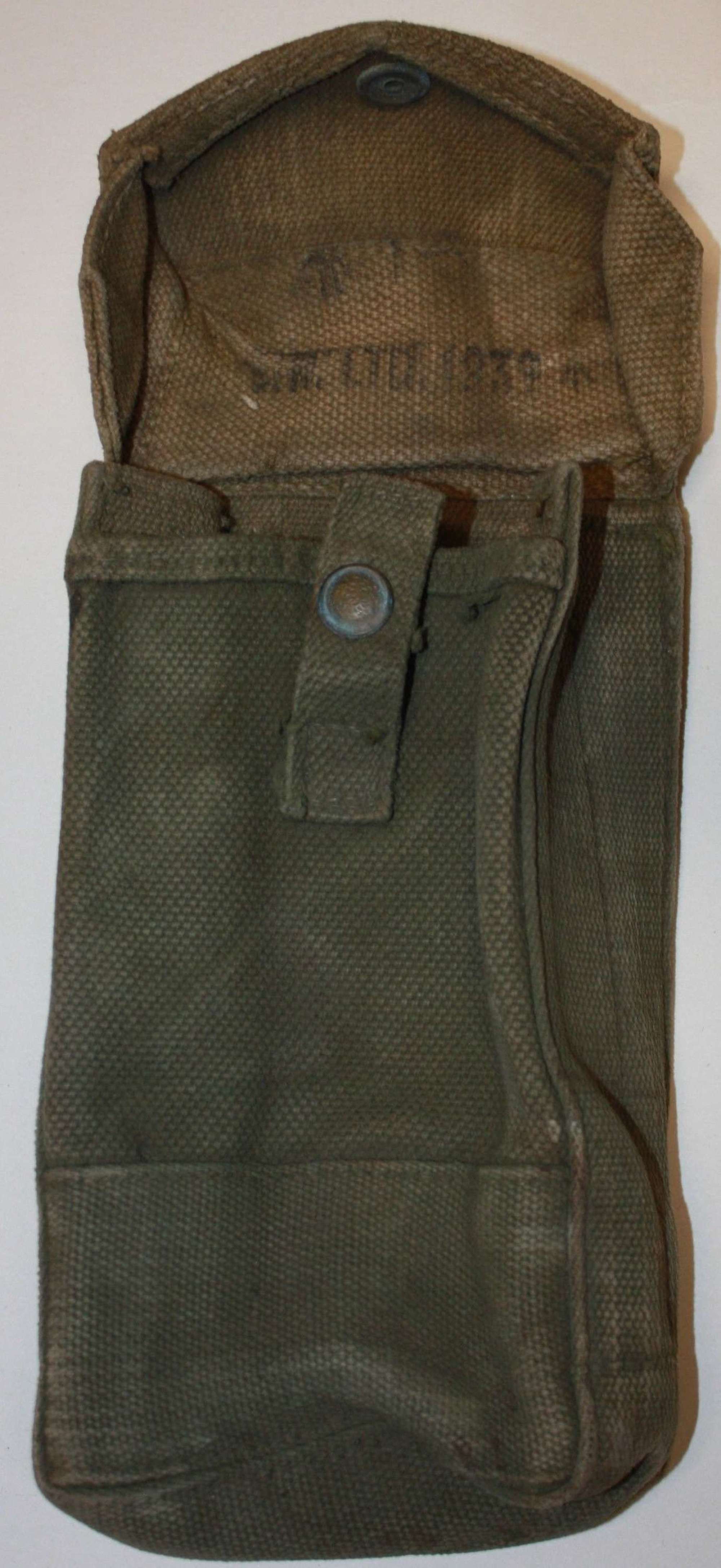 1939 DATED MKI 37 PATTERN AMMO POUCH BLANCOED EXAMPLE