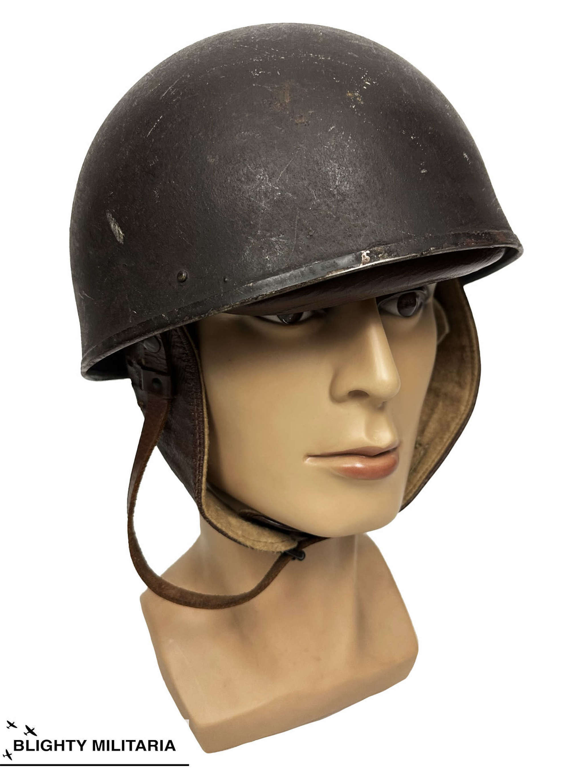 Original 1944 Dated British Army Dispatch Rider's Helmet - Size 7