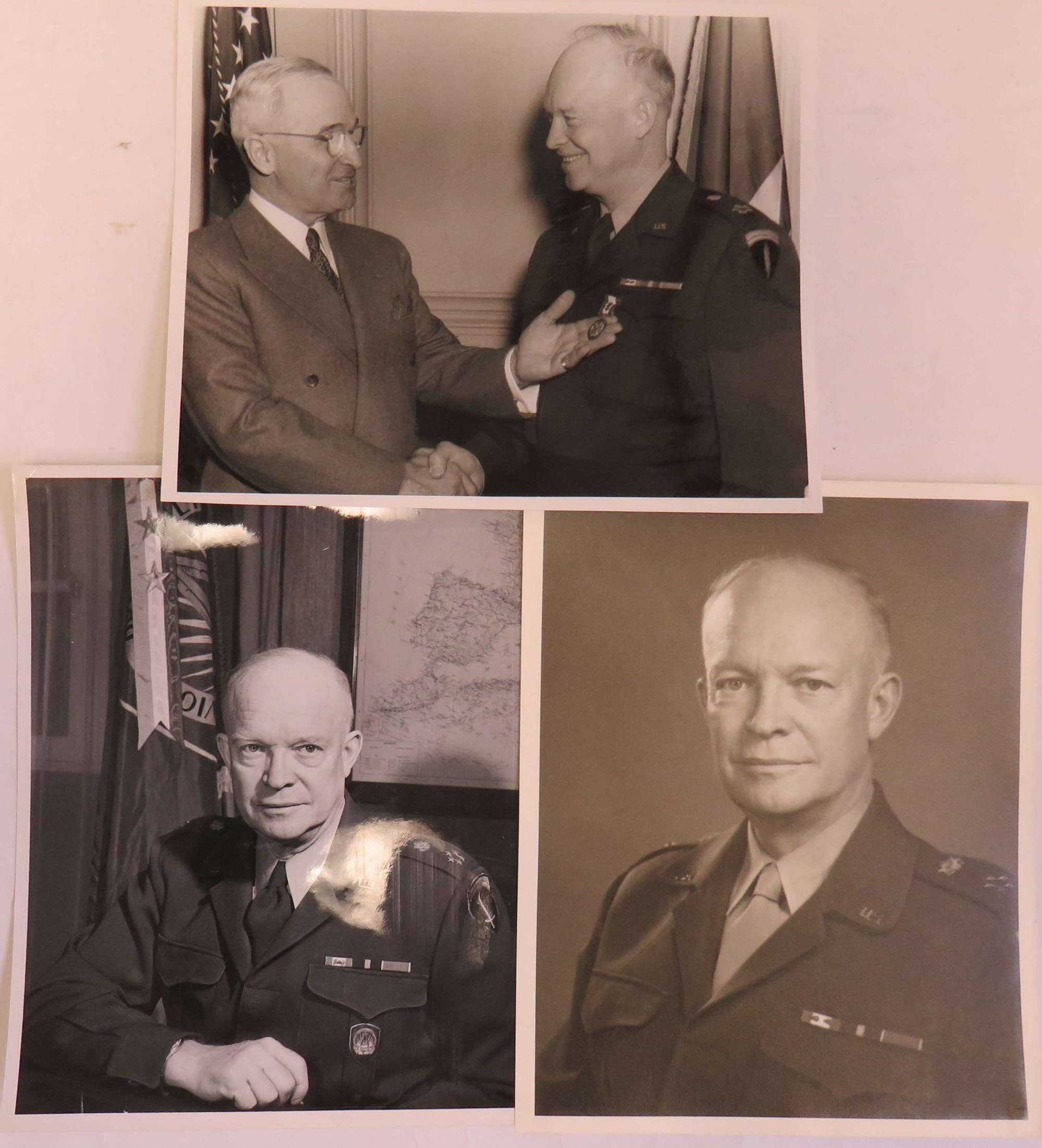 Set of 3 Photographs Showing General Dwight Eisenhower