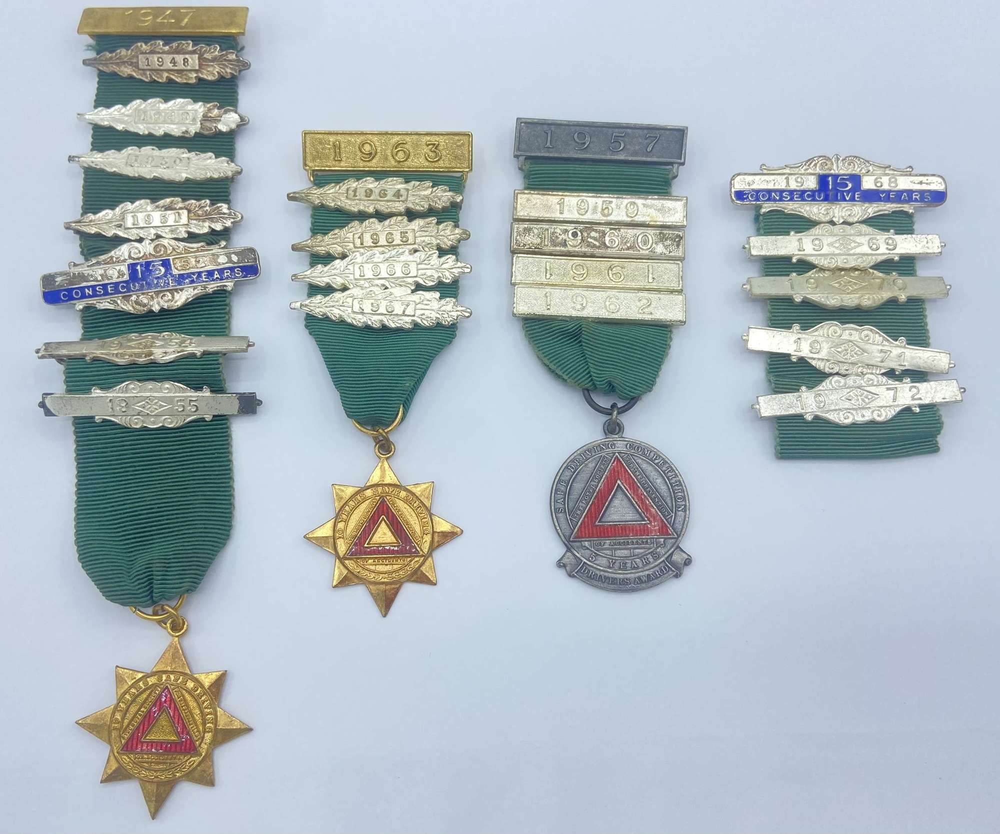 Vintage 10 Years Safe Driving & Safe Driving Competition Medals Lot