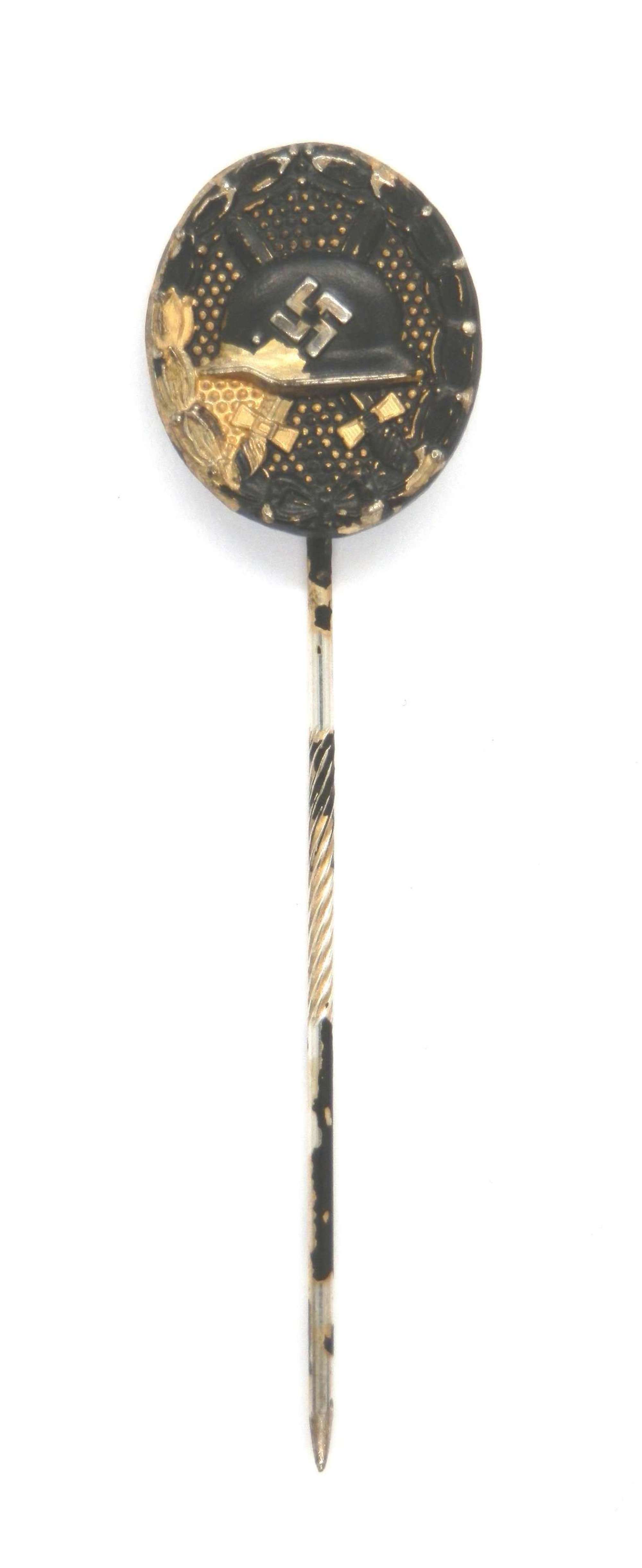 German Black Wound Badge Miniature 17mm Stick Pin.
