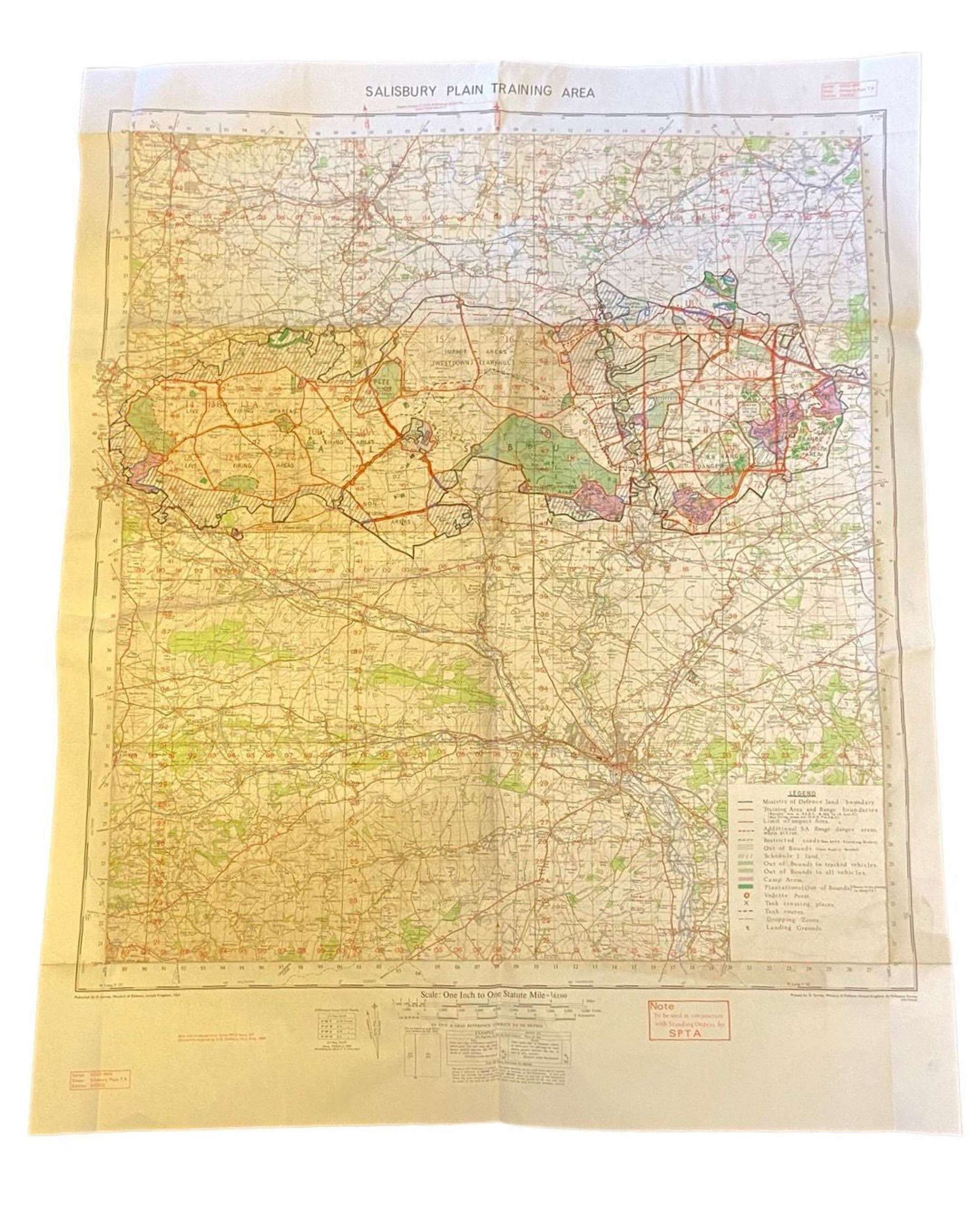 Post WW2 British Army Salisbury Training Area 1969 MOD Map