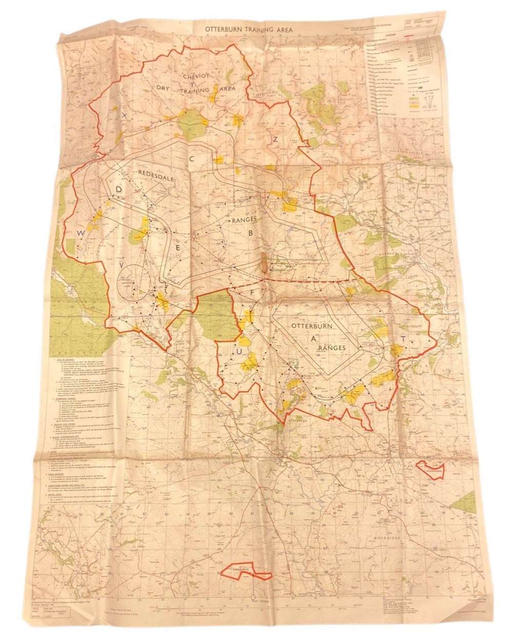1968 British Army Otterburn Training Area Ministry Of Defence Map
