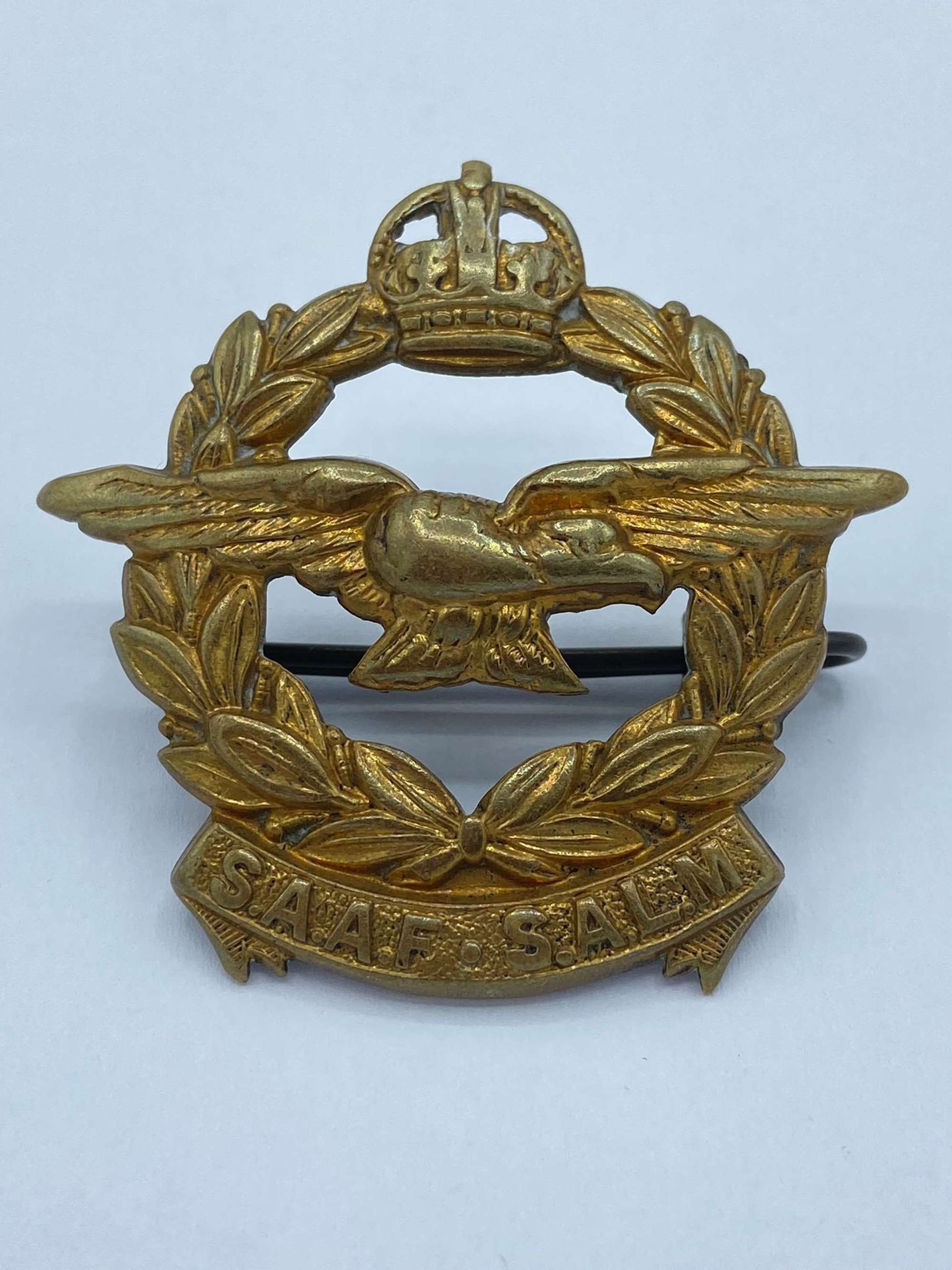 WW2 South African Air Force S.A.A.F S.A.L.M Officers Cap Badge