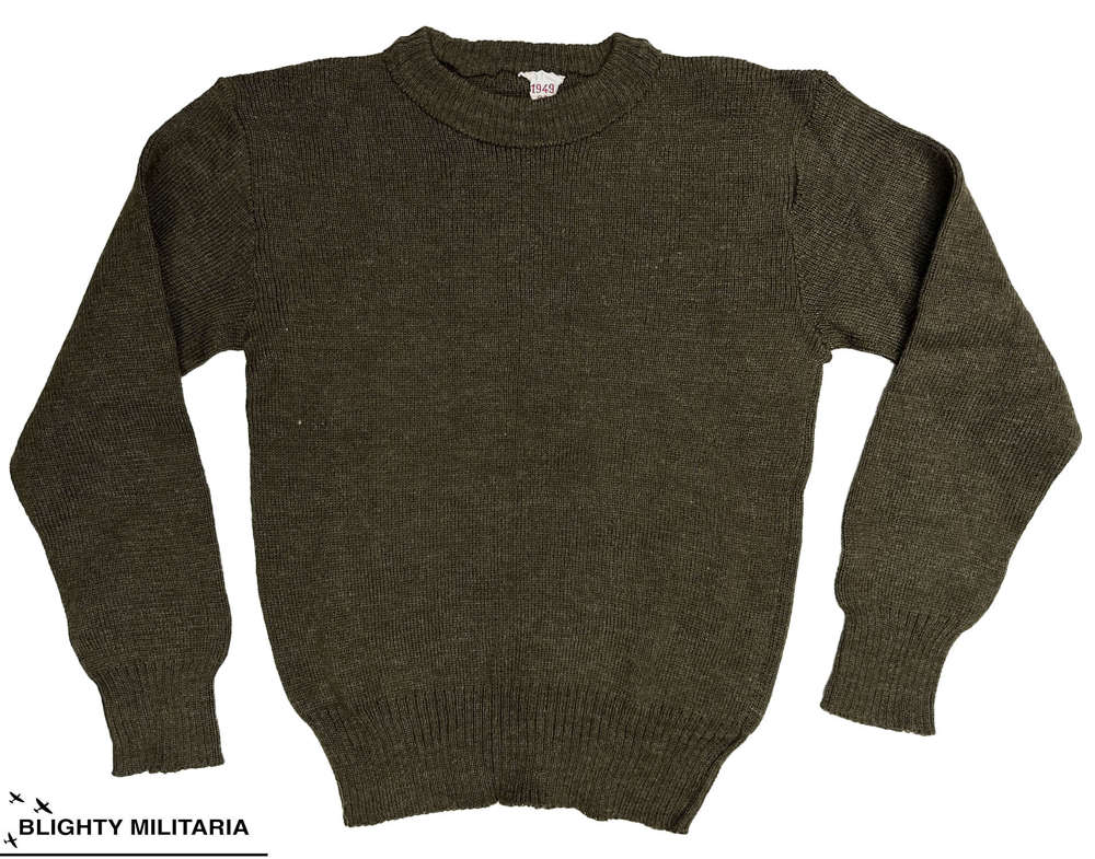 Original 1940s French Army Crew Neck Wool Jumper- XXS 34"