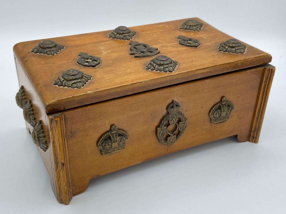 WW2 Royal Eletrical Mechanical Engineers Trench Art Jewellery Box