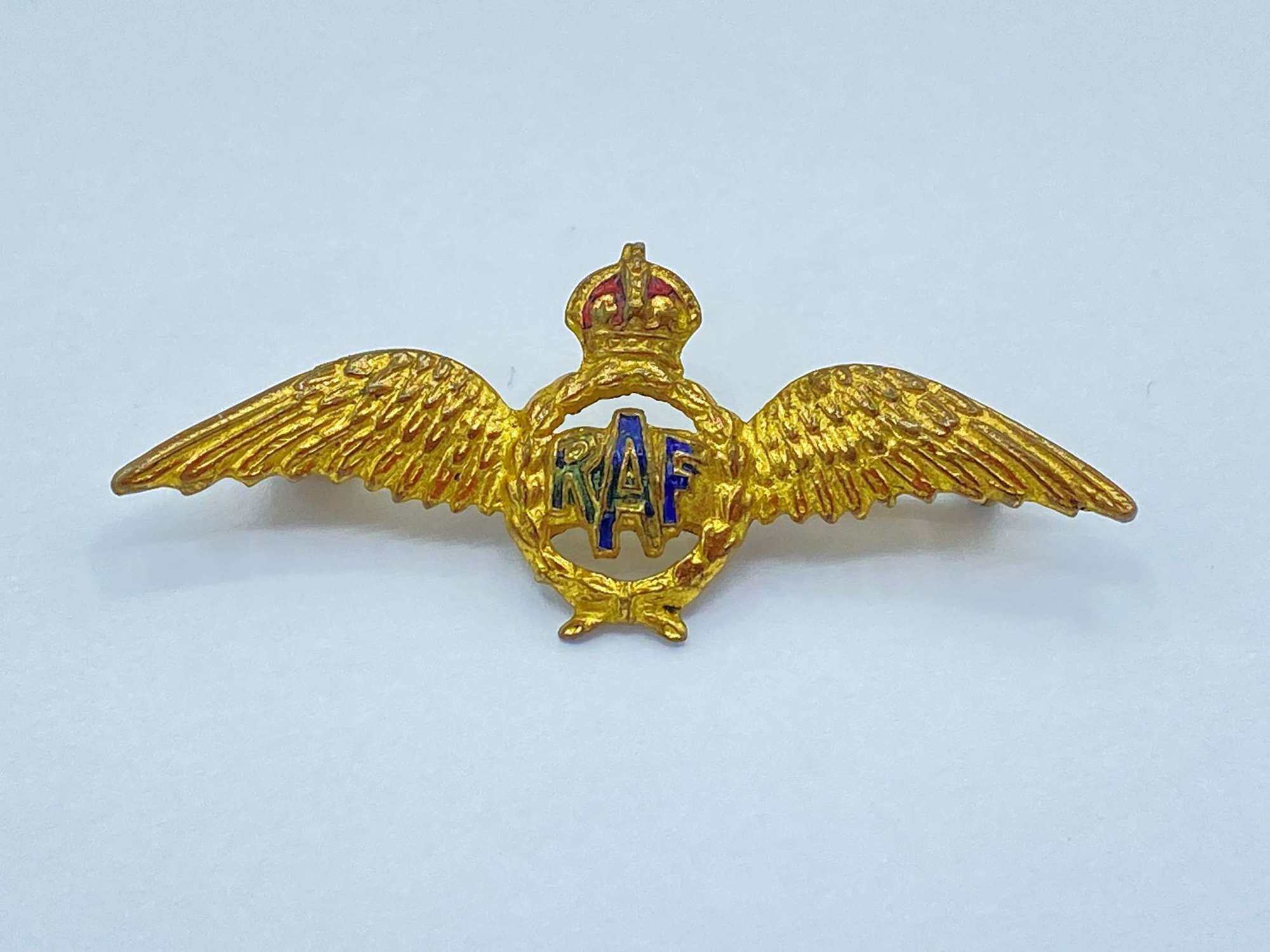 WW2 British Royal Air Force RAF Gilt & Enamel Sweetheart Brooch Badge