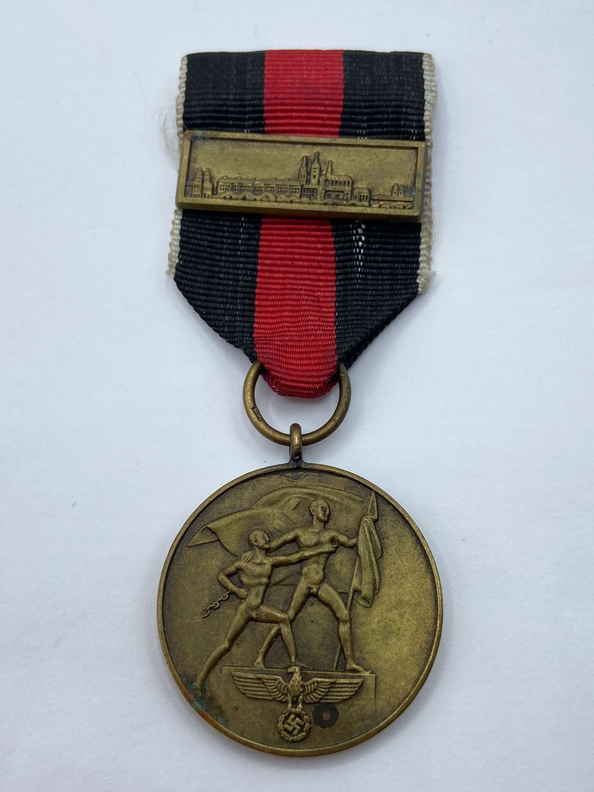 Pre WW2 1938 Sudetenland Medal with Prague Medal Bar