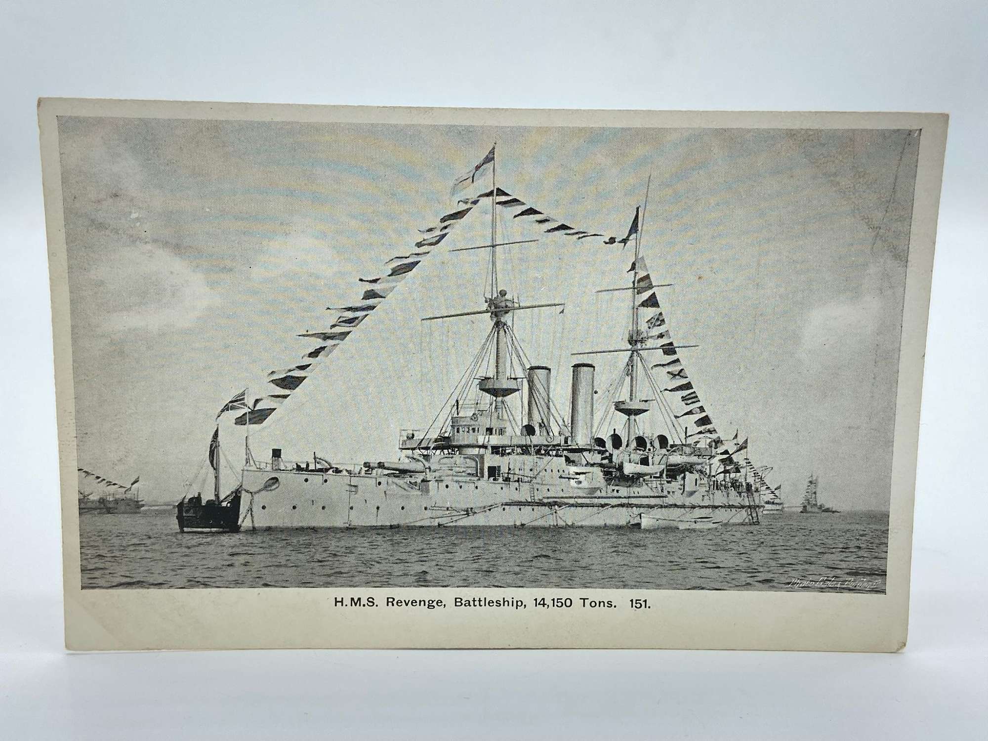 WW1 HMS Revenge Royal Sovereign Class Postcard