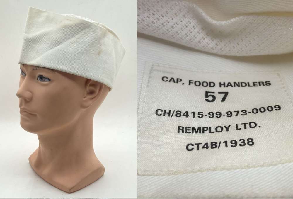 Post WW2 British Army Food Handlers Cap Size 57 C54B/1938 Remploy Ltd