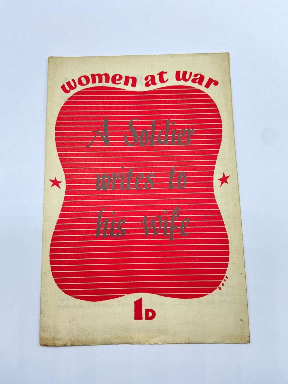 WW2 British Communist Party Propaganda Leaflet A Soldier Writes Home