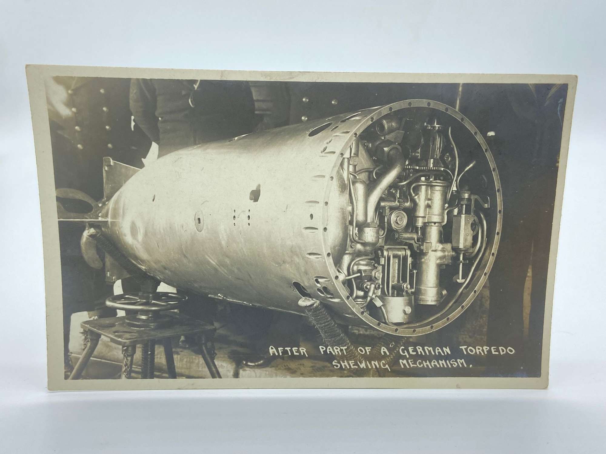 WW1 Showing After Part Of A German Torpedo Shewing Mechanism Postcard
