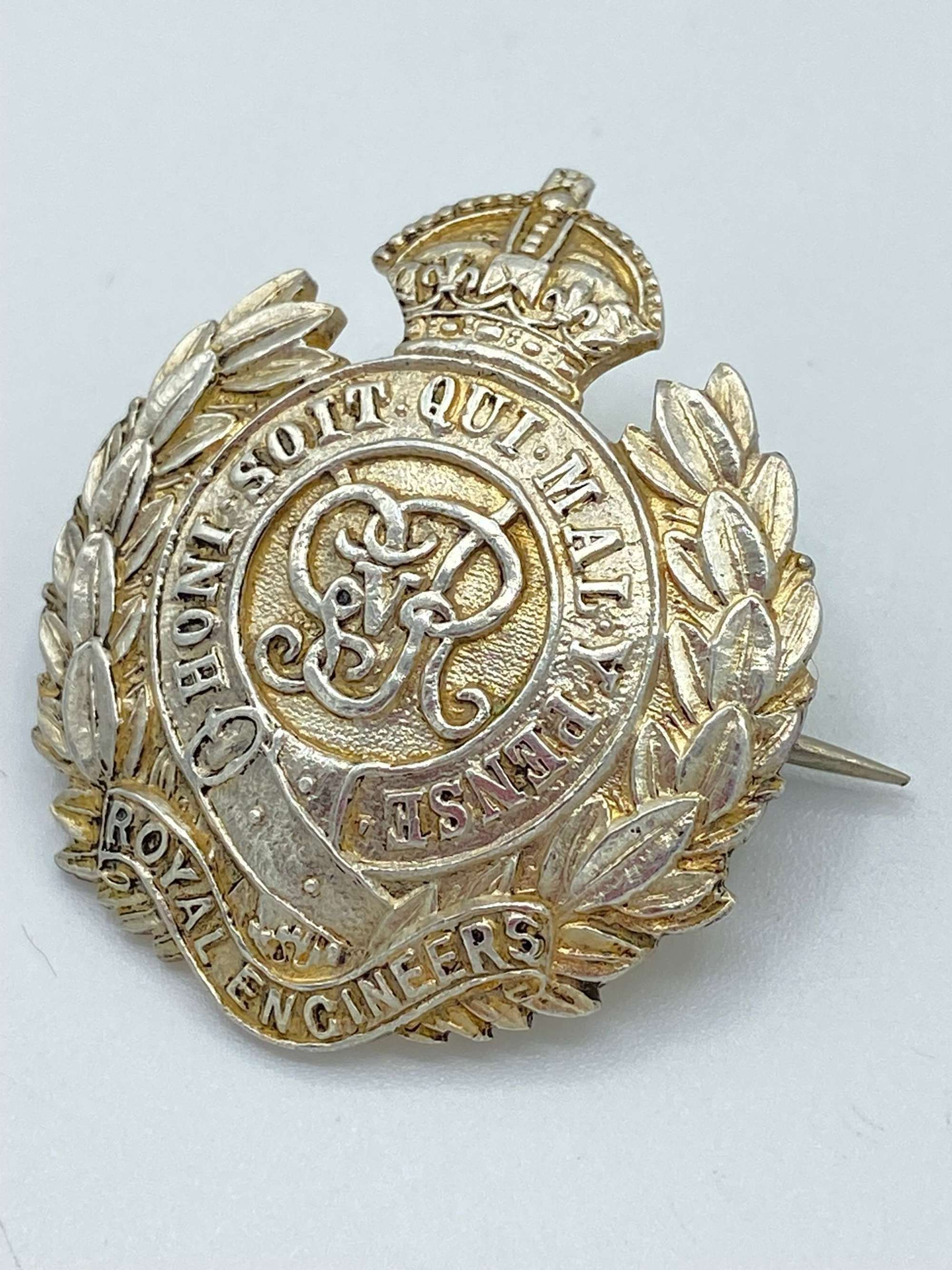 WW1 British Army Royal Engineers Silver Marked Sweetheart Brooch
