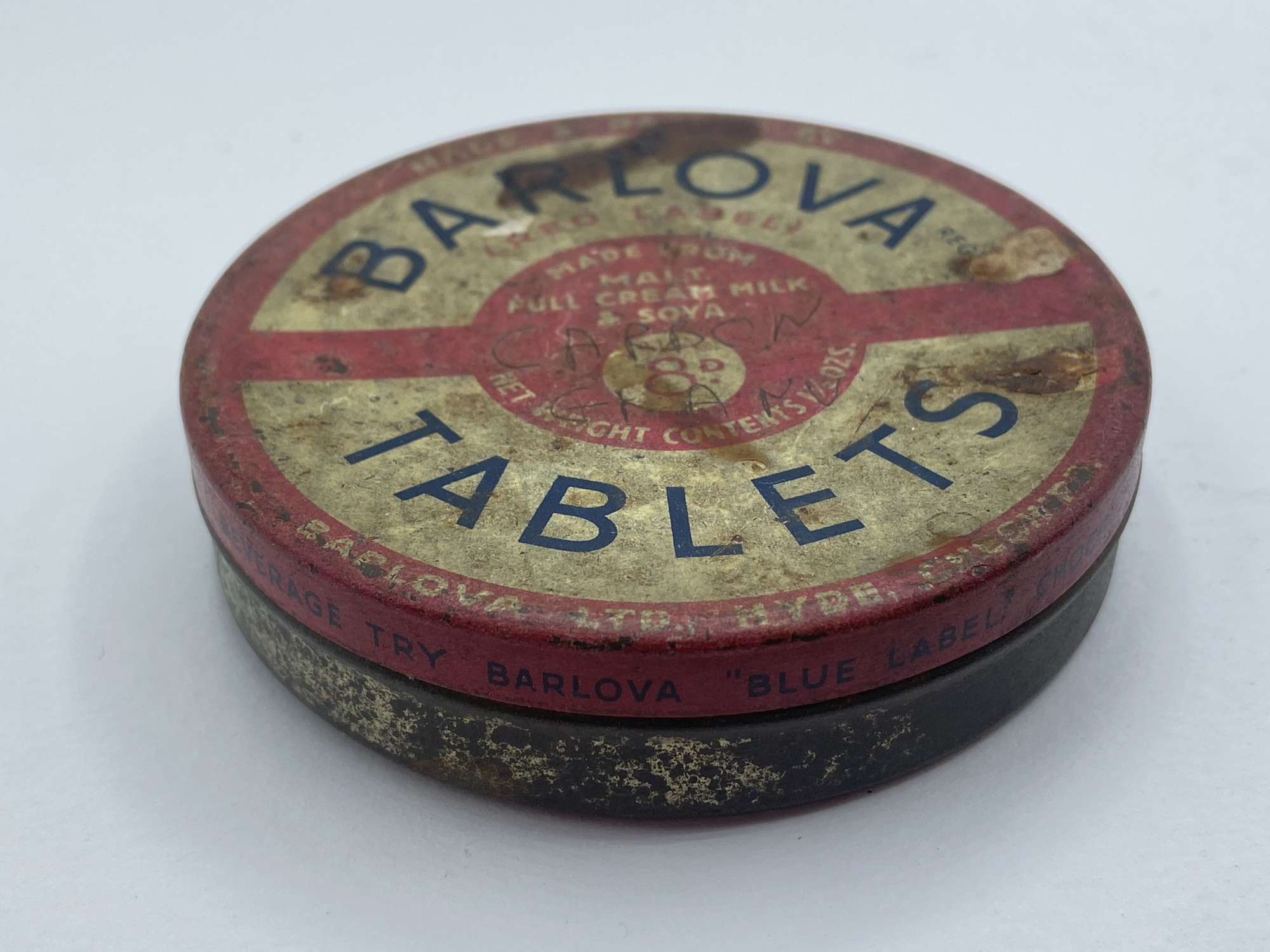 WW2 Period British Pharmaceutical Home Front Barlova Tablets Empty Tin