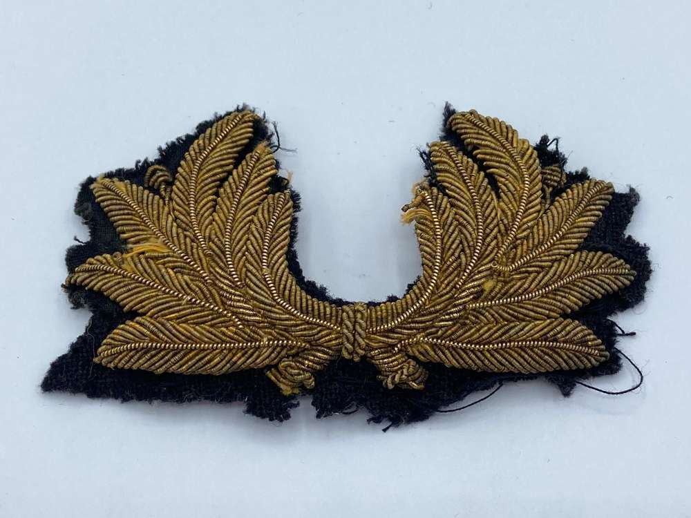 WW2 British Royal Navy Officer's Service Dress Cap Bullion Patch
