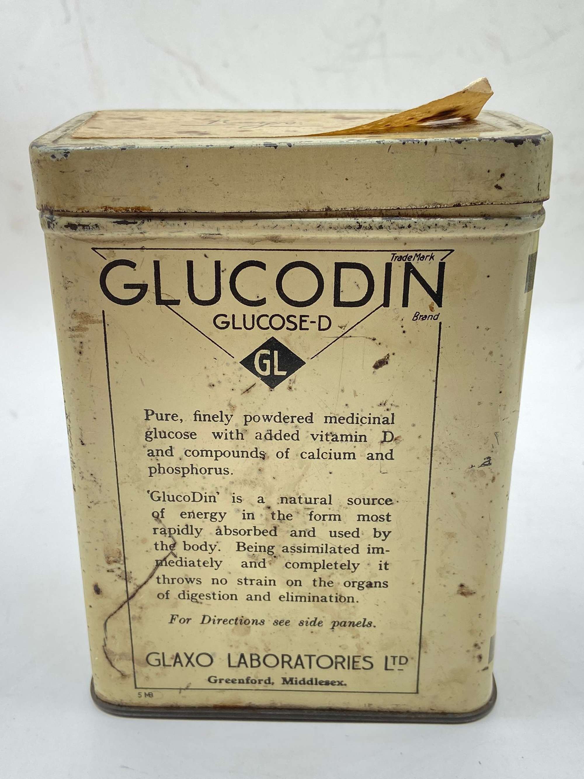 WW2 British Pharmaceutical Glucodine Glucose-D Glaxo Laboratories