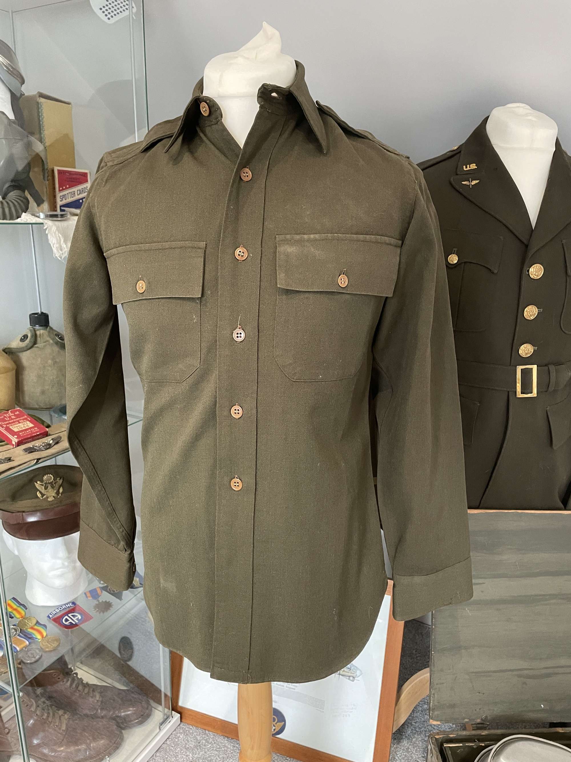 Original American World War Two Era, Officer's Chocolate Shirt, c.38-40