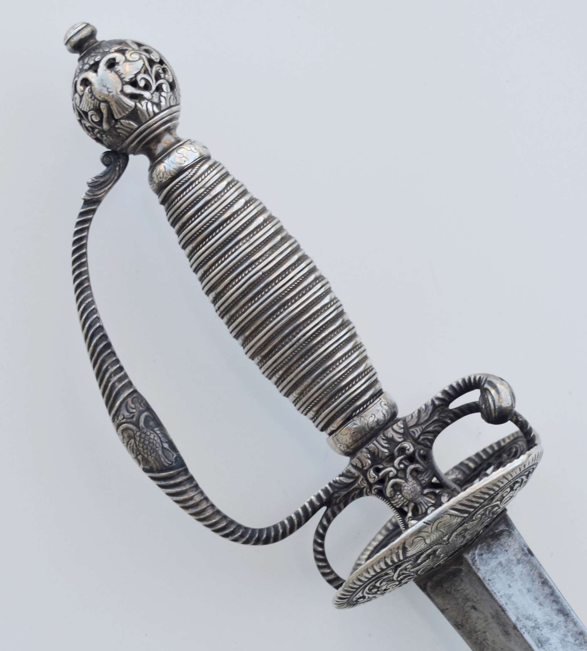 ﻿Silver-hilted Smallsword, 2nd Half 18th C, Probably German