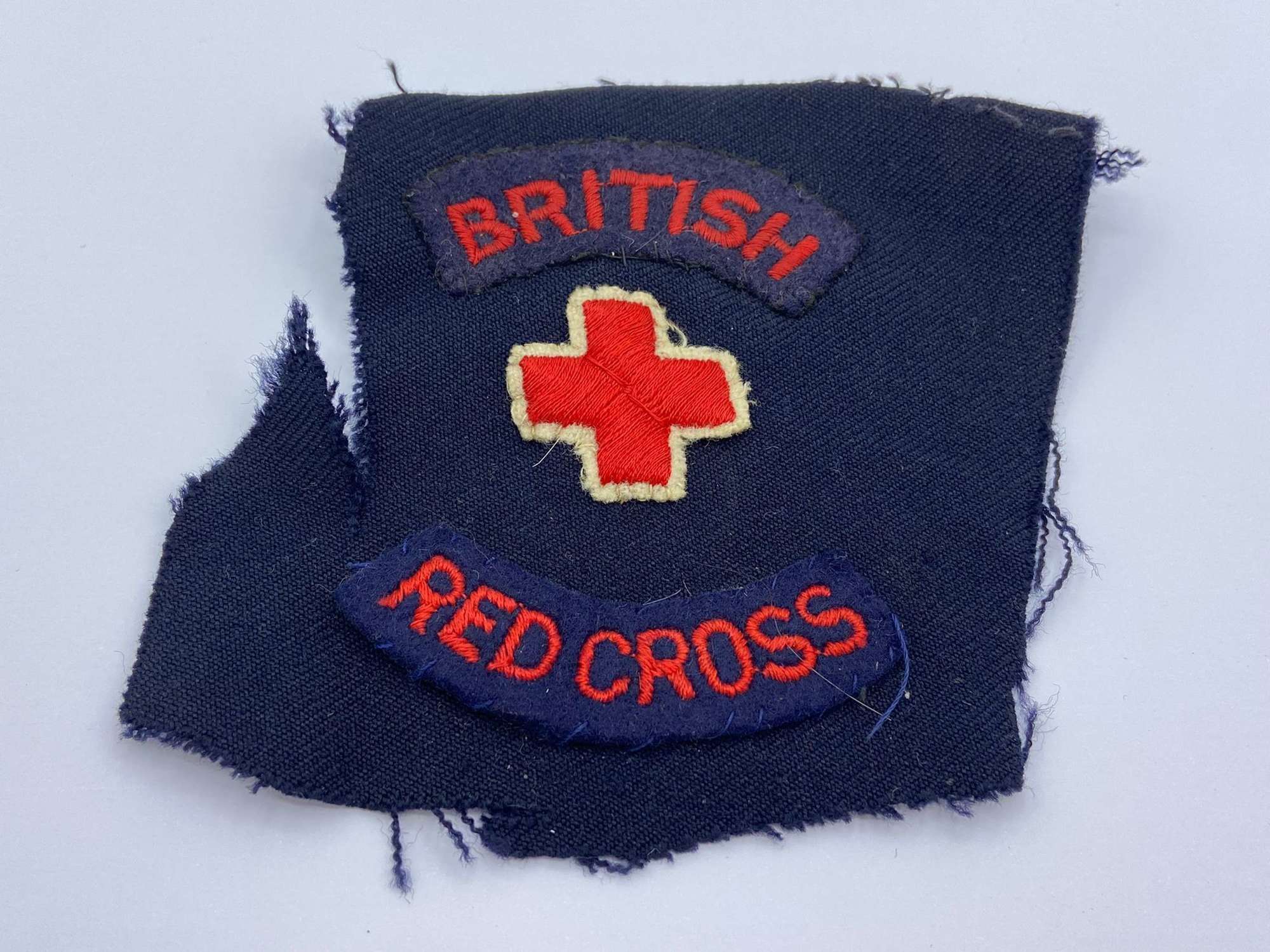 WW2 British Army Red Cross Arm Sleeve Patches & Backing