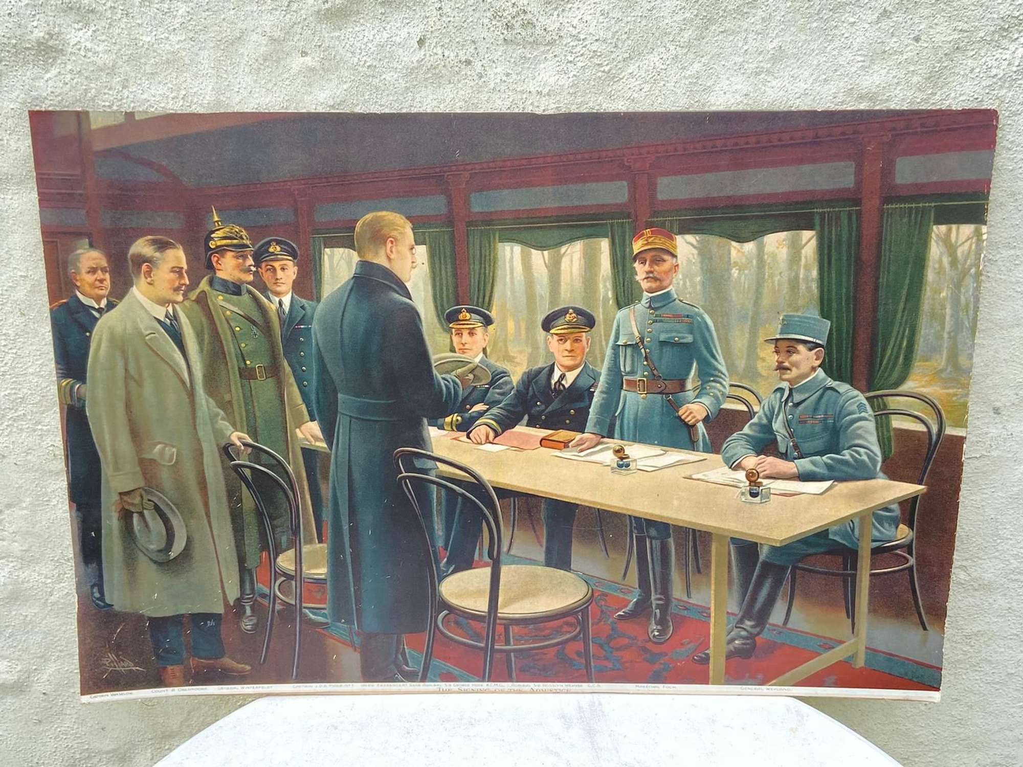WW1 The Signing of the Armisticeafter Harold Hume Piffard Large Print