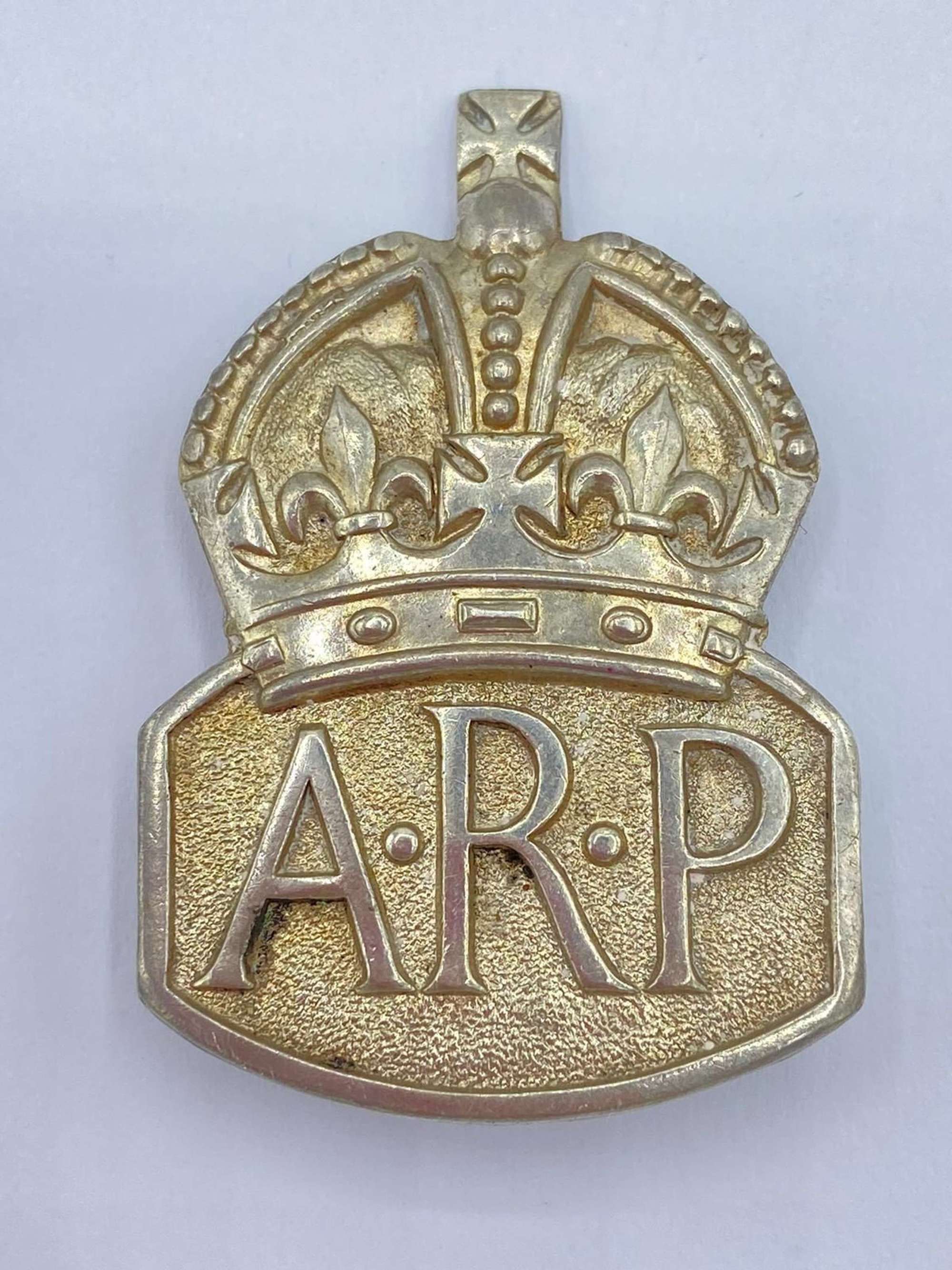 WW2 British Air Raid Precaution ARP Silver Hallmarked 1938 Pin Badge