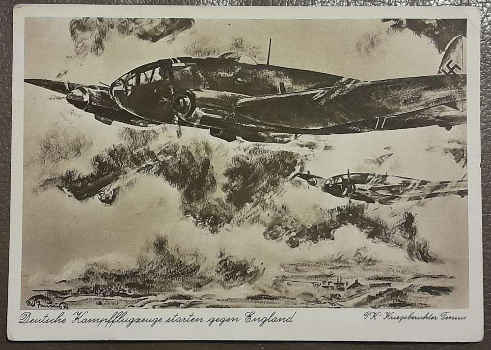 WWII German Bomber planes take off for England