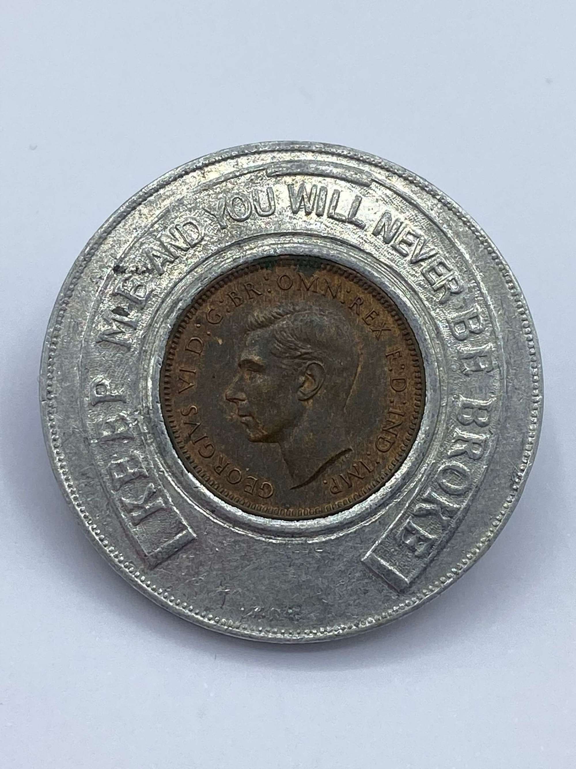 WW2 British “Keep Me And You Will Never Be Broke” 1939 Farthing Token