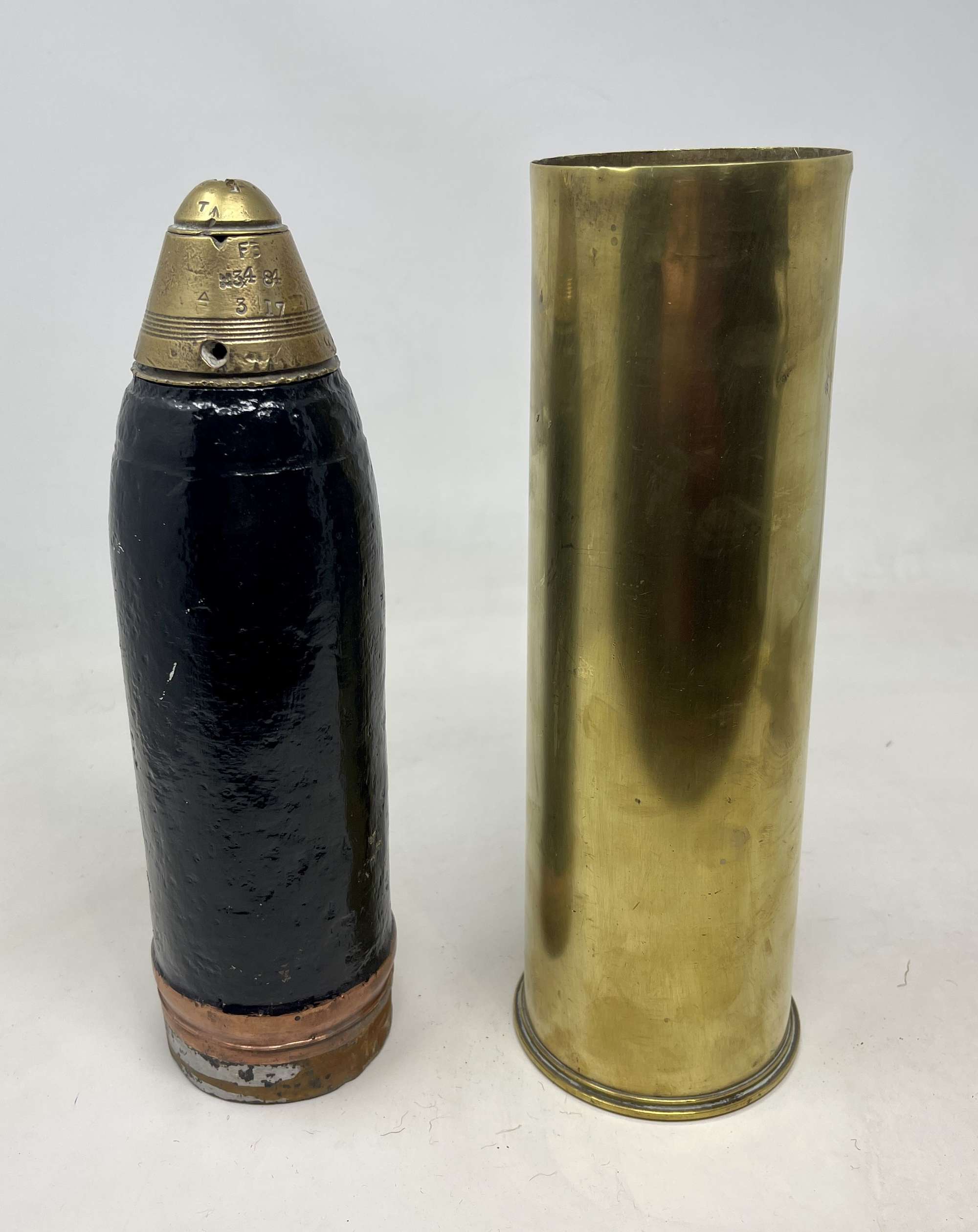 WW1 Dated 18 Pdr HE Shell and Cartridge