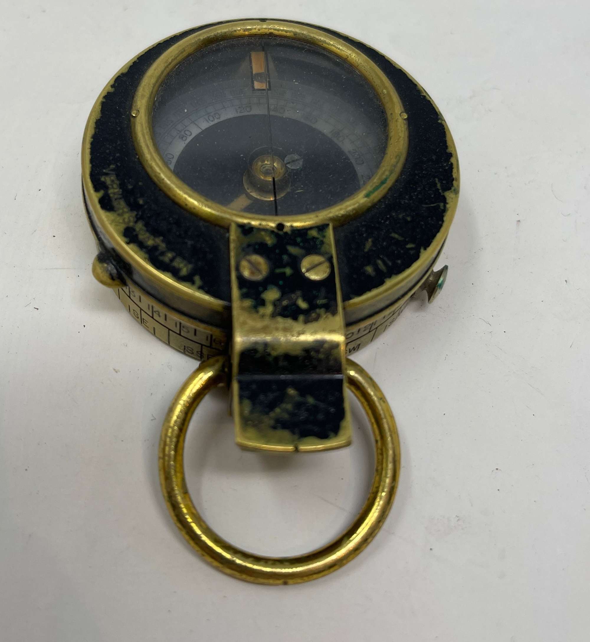 WW1 British Officers Brass Compass and case