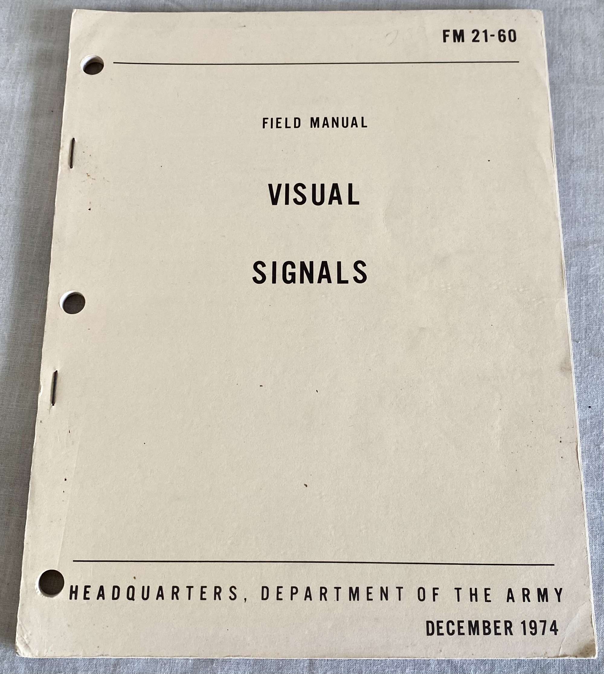 US Military Issue Visual Signals, Department of the Army Dec 1971 Dated Booklet