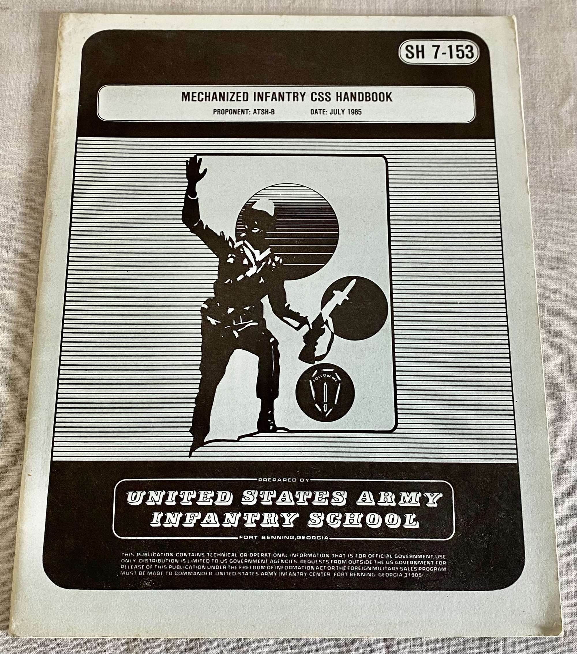 US Military Issue Mechanized Infantry Booklet United States Army Infantry School