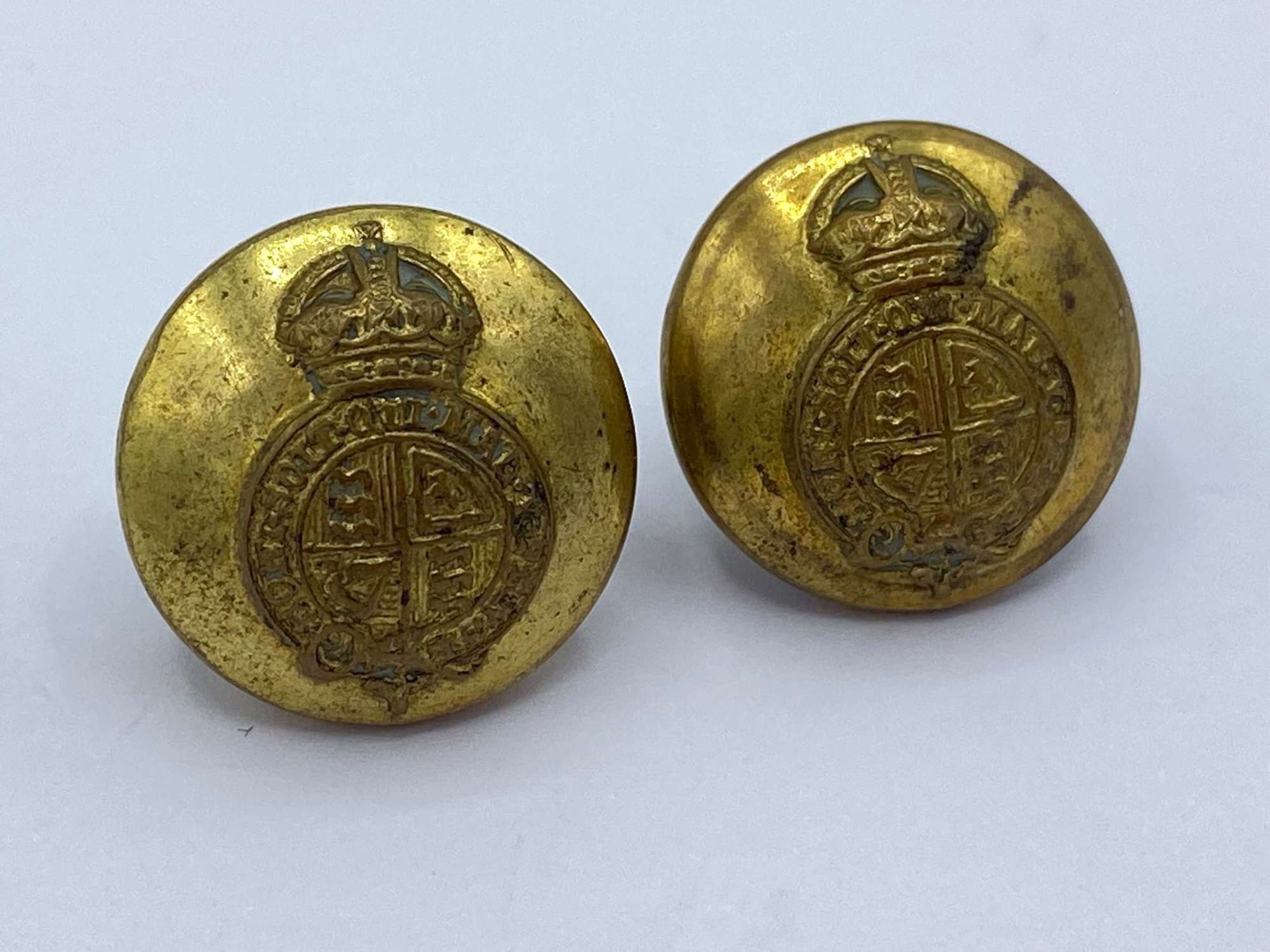 Pair Of Antique His Majesty's Household Levee Dress Uniform Buttons