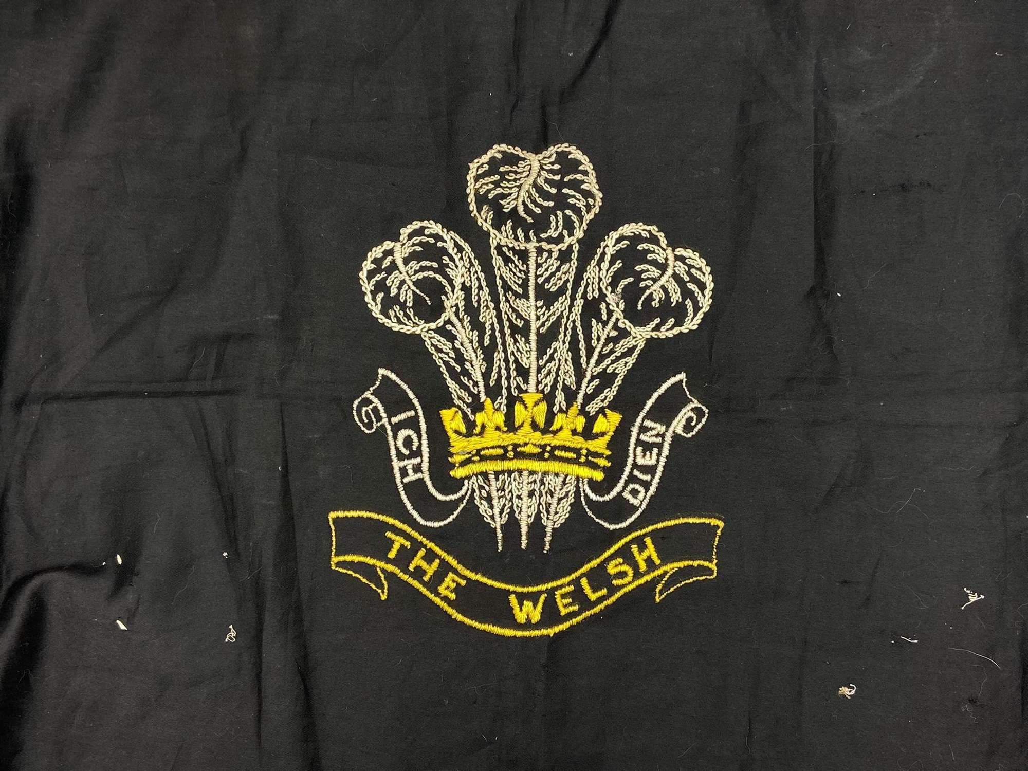 WW2 Prince of Wales's Regimental Mourning Embroidered Panel