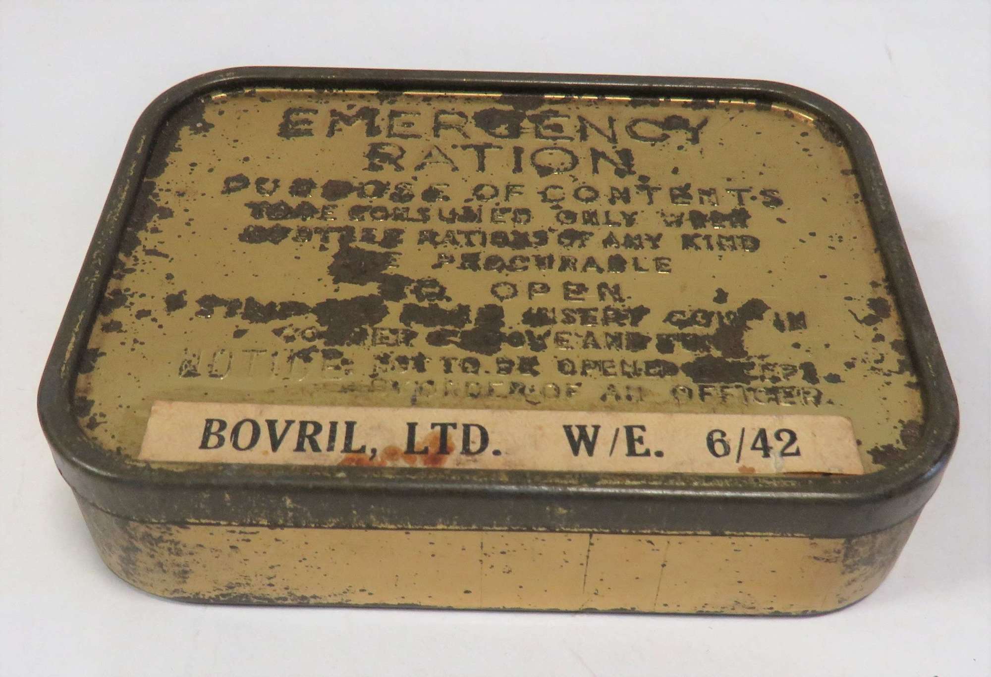 WW2 Emergency Ration Tin Dated 1942
