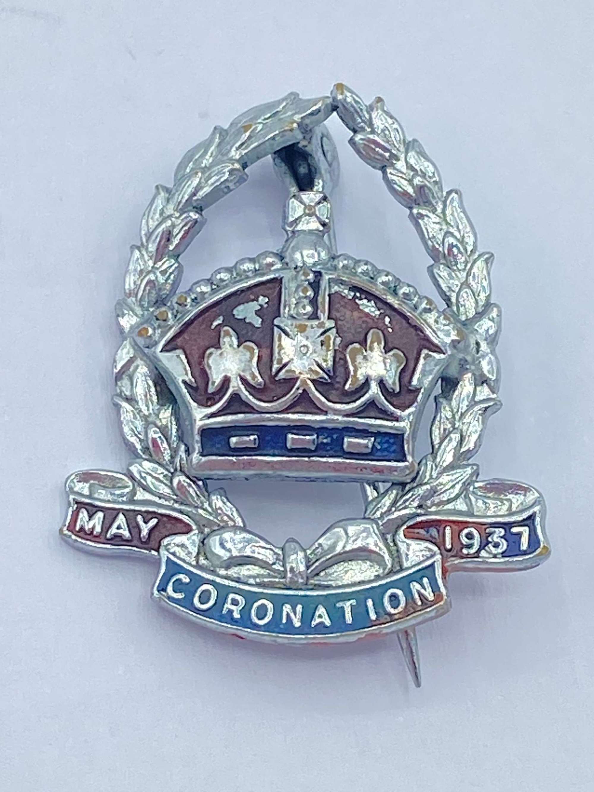 WW2 British Home Front 1937 George VI  & Liz Coronation Souvenir Badge