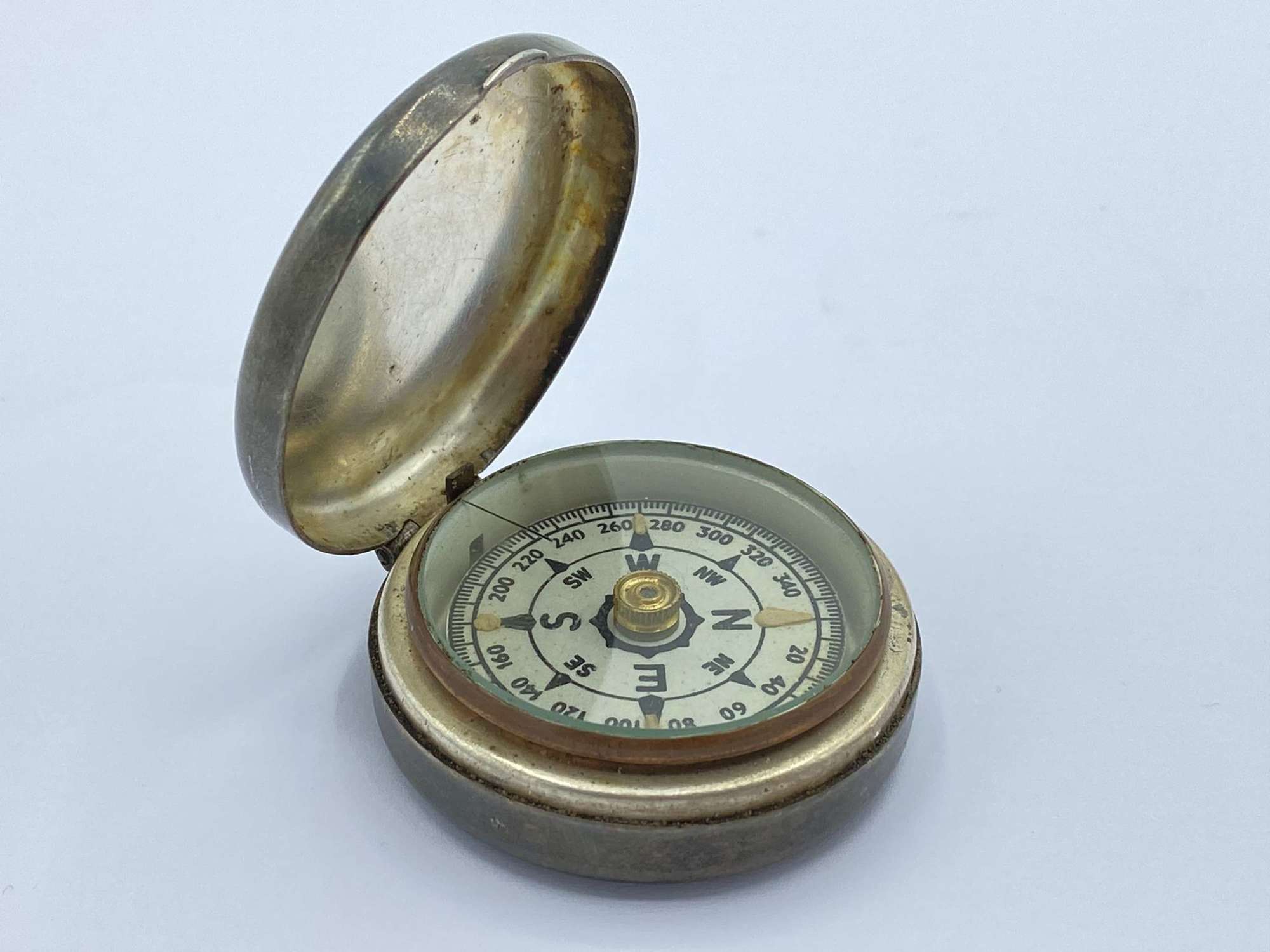 WW1 British Army Private Purchase Working Silver Plated Compass