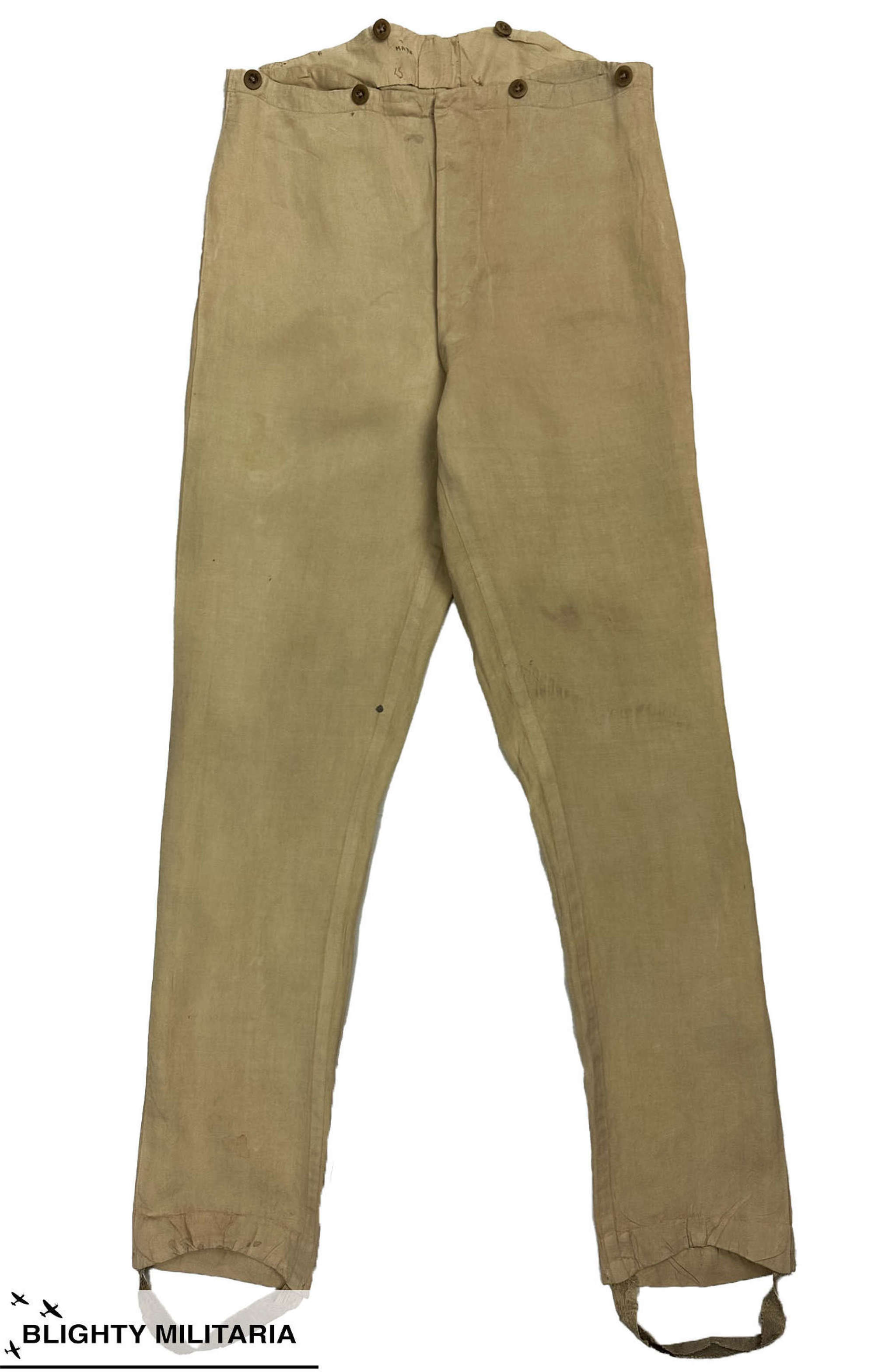 Original Early 20th Century British Army Officer's Linen Trousers