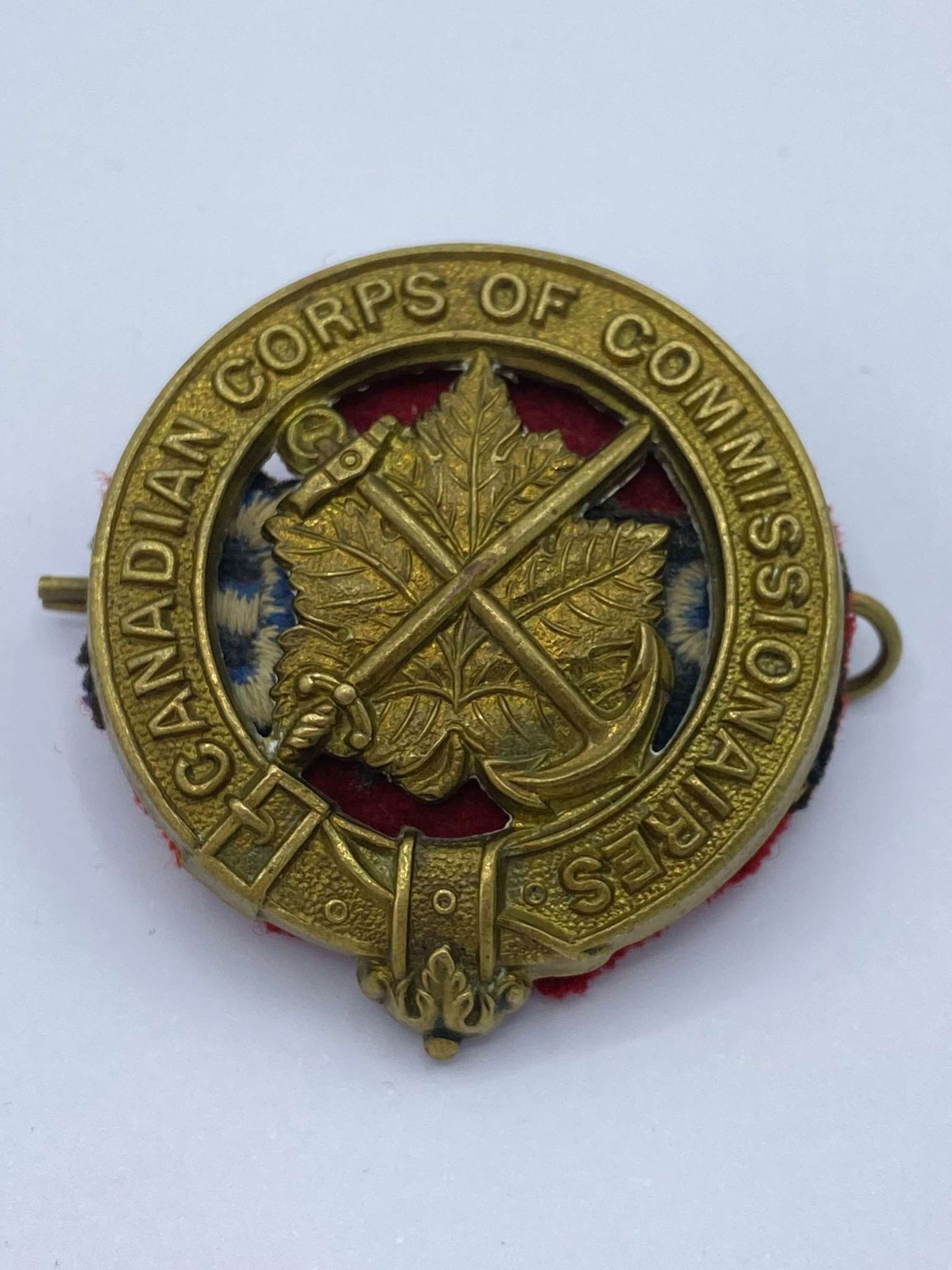 WW2 Canadian Corps of Commissionaires Cap Badge With Unusual Backing