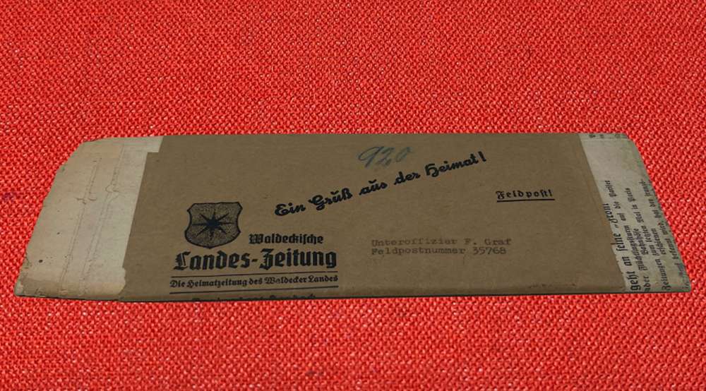 WW2 German Waldeckische Landeszeitung Feldpost