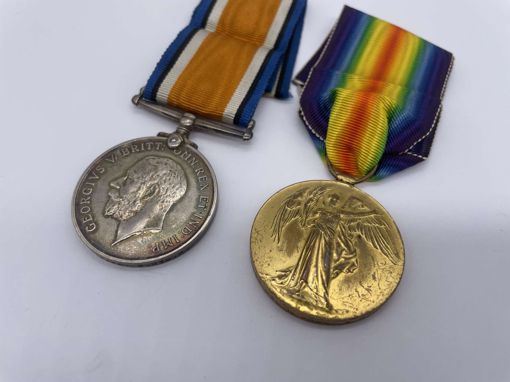 Original World War One Medal Pair, Pte. Pape, 10/West Riding R., Died/Casualty