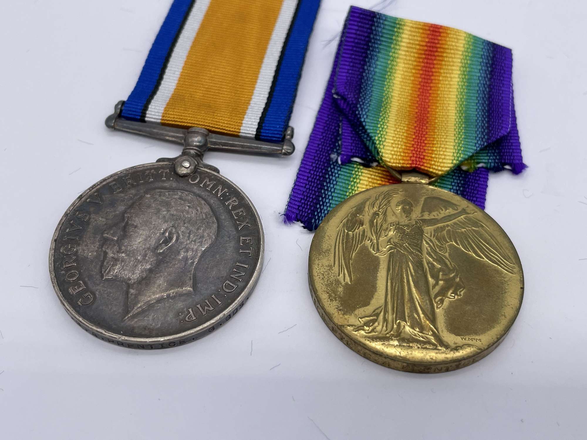 Original World War One Medal Pair, Pte Prentice, Grenadier Guards