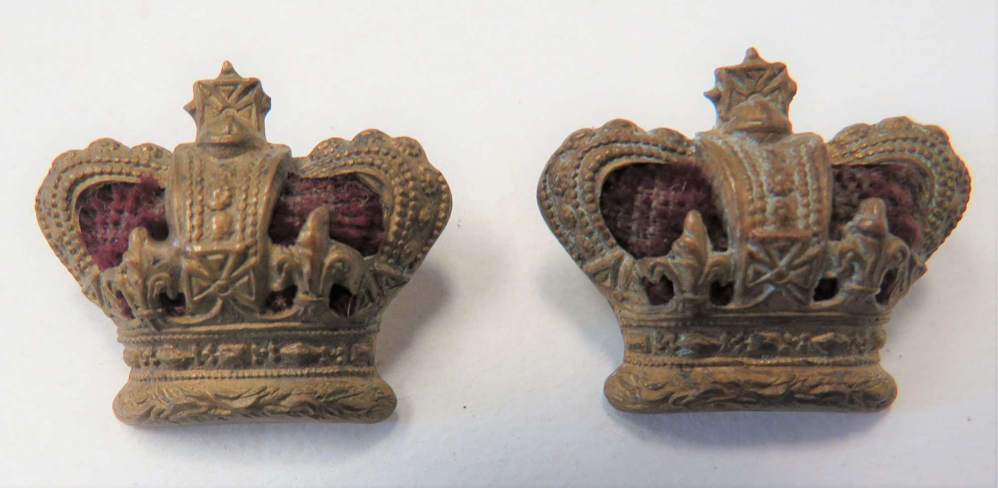 Pair of Victorian Majors Rank Crowns