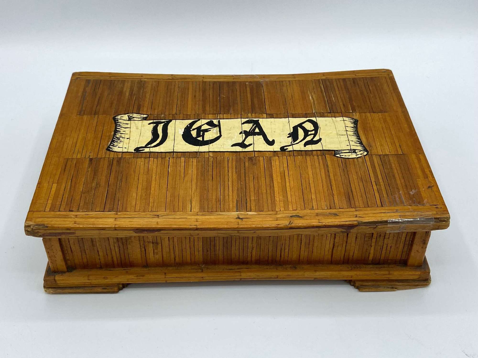 WW2 British Jail Prison Art Matchstick Trinket Box For A Sweetheart