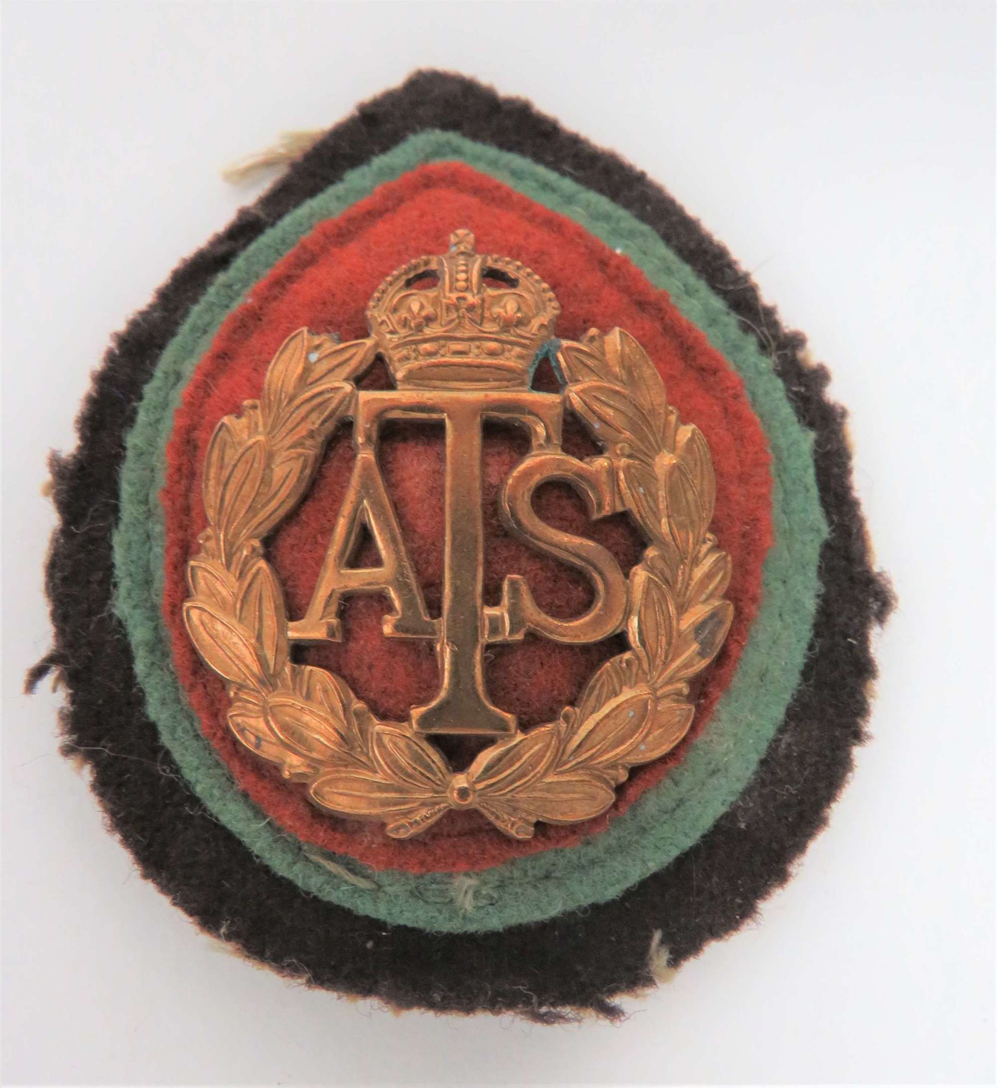 WW2 A.T.S Womens Cap Badge and Backing