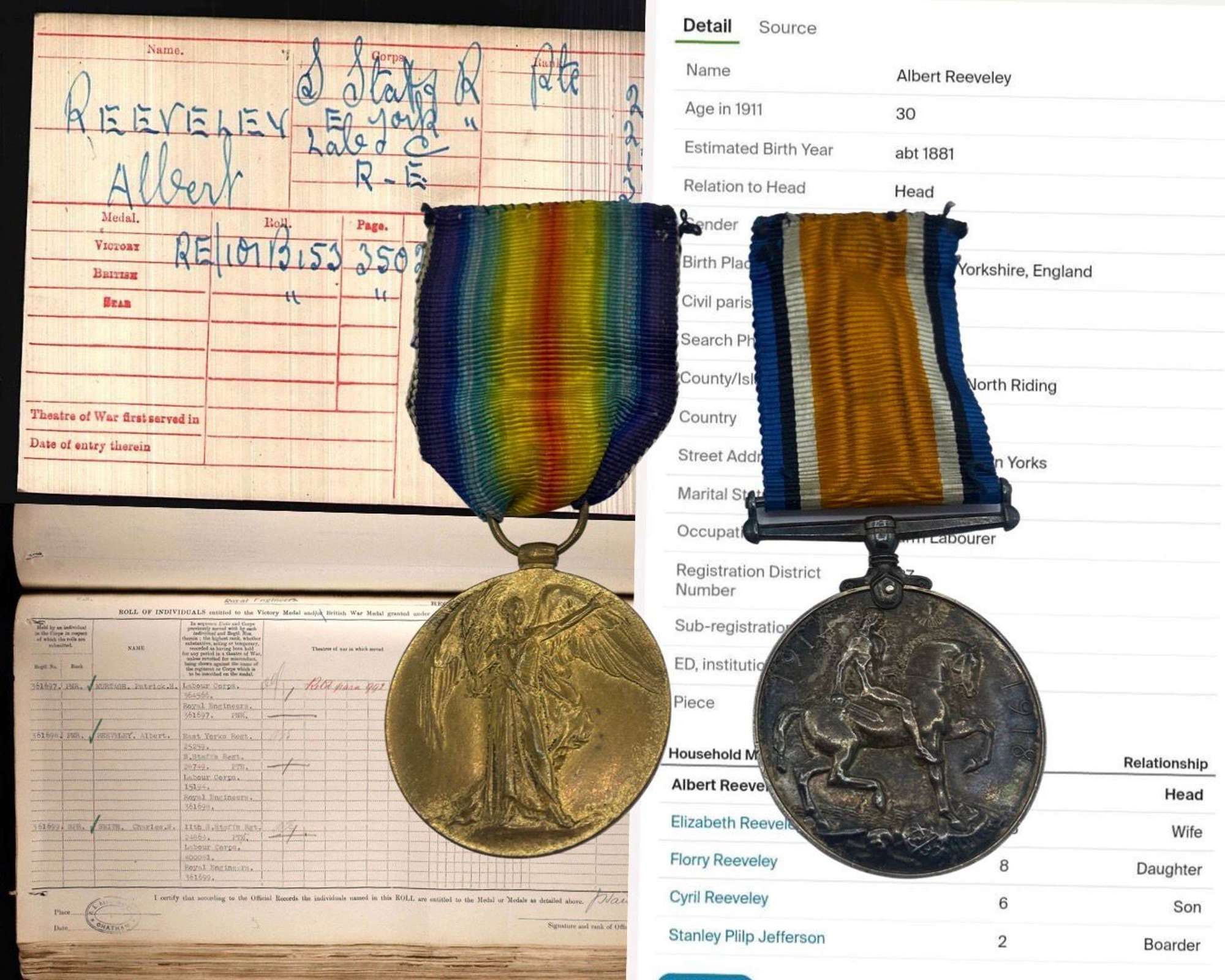 WW1 British Victory & War Medal Duo To A Reeveley South Staff Reg