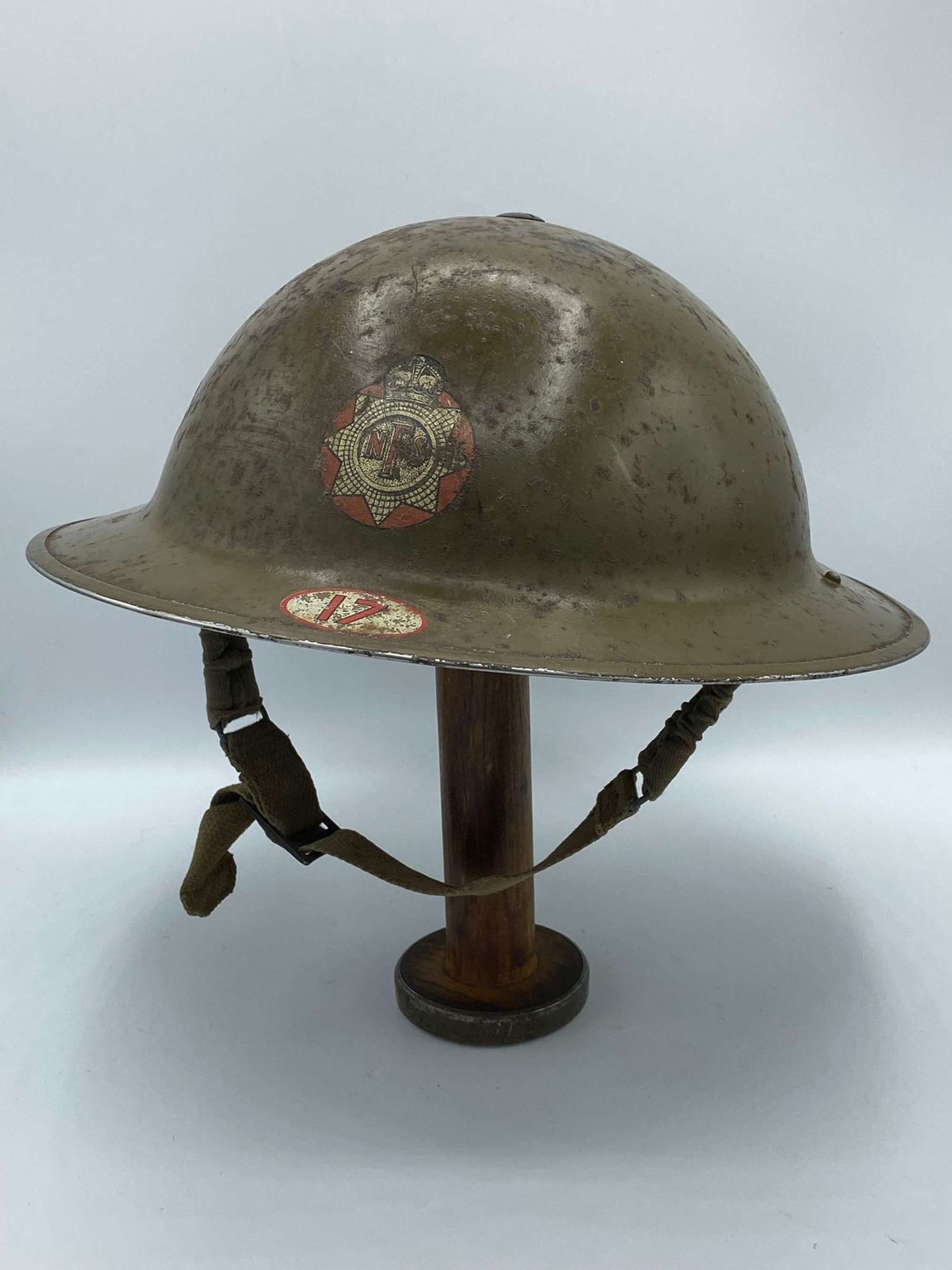 WW2 British National Fire Service NFS 17 Area Bristol Helmet