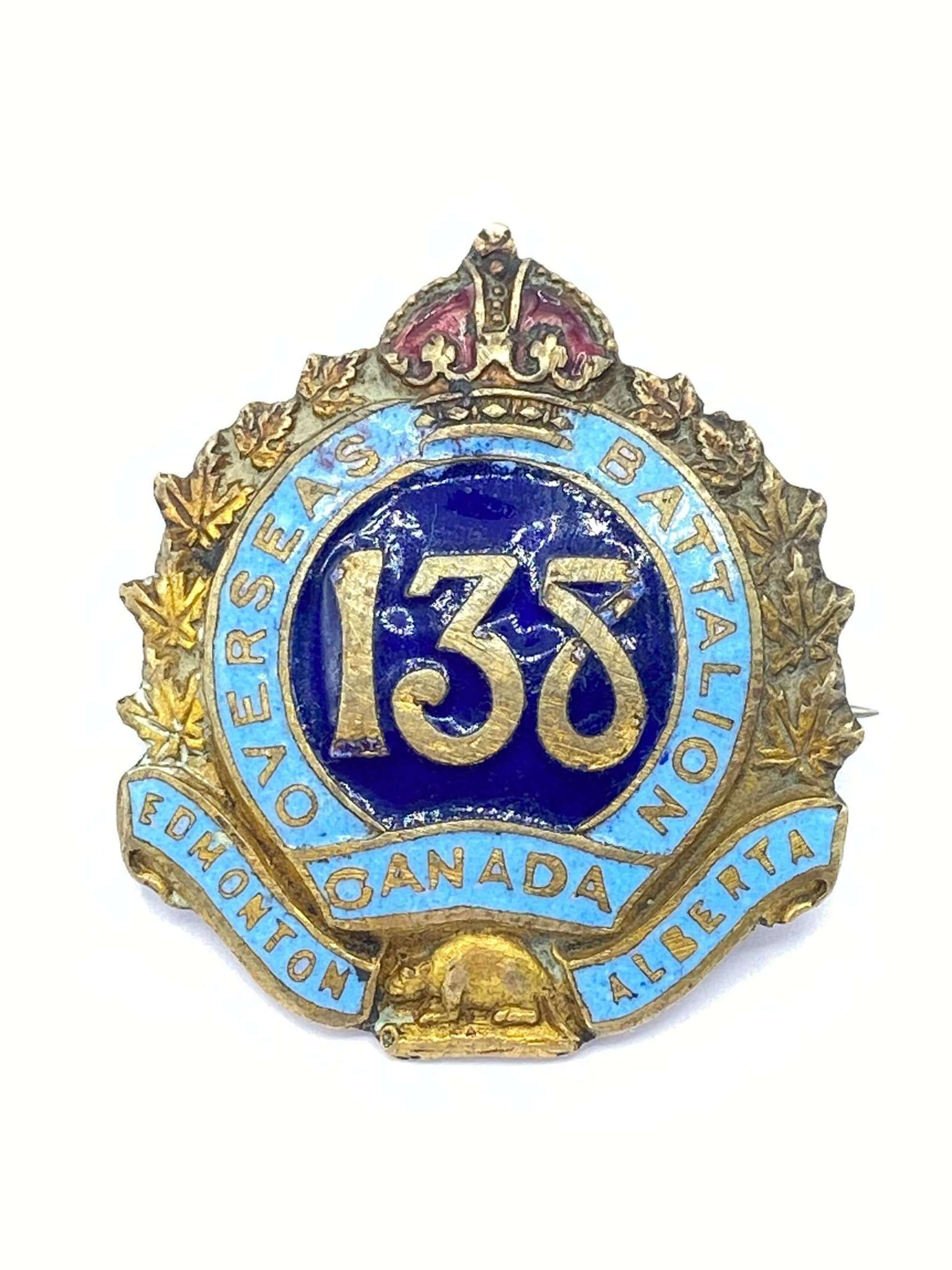 WW1 Canadian Overseas Battalion 138th Sweetheart Brooch